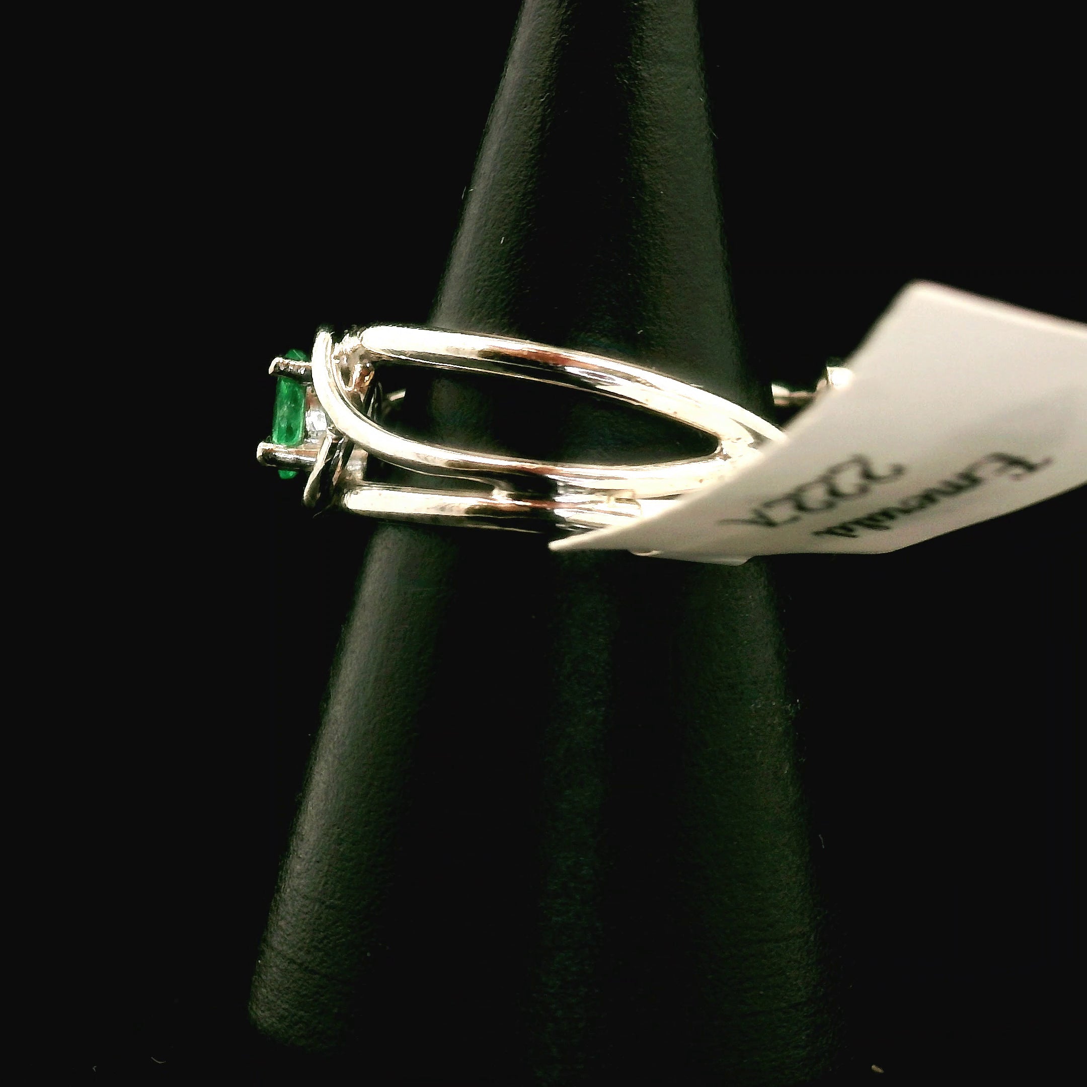 Colombian Emerald Midi Cuff Ring .925 Sterling Silver for Abundance, Love and Wealth