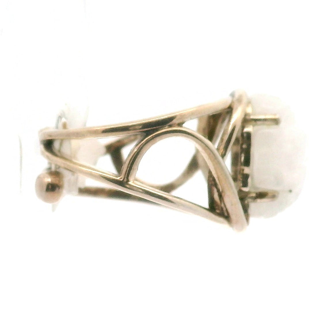Rainbow Moonstone Ganesha Cuff Ring .925 Sterling Silver for New Beginnings & Clearing Blockages