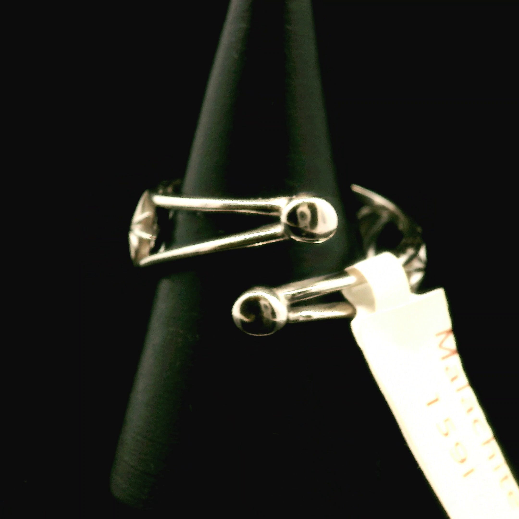 Malachite Triple Moon Cuff Ring .925 Silver for Abundance, Luck and Transformation