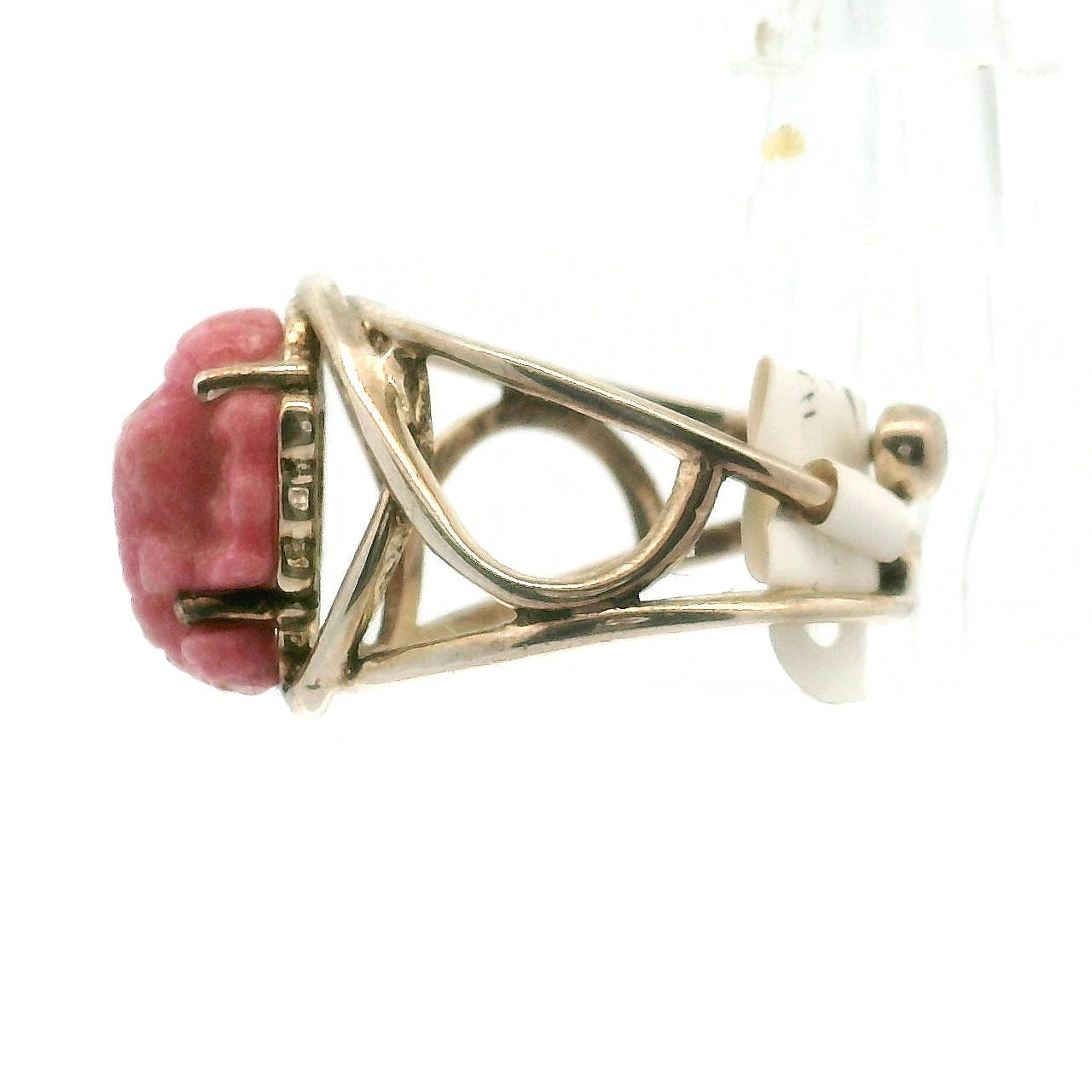 Thulite Ganesha Cuff Ring .925 Sterling Silver for Expressing Love, Pleasure & Clearing Blockages
