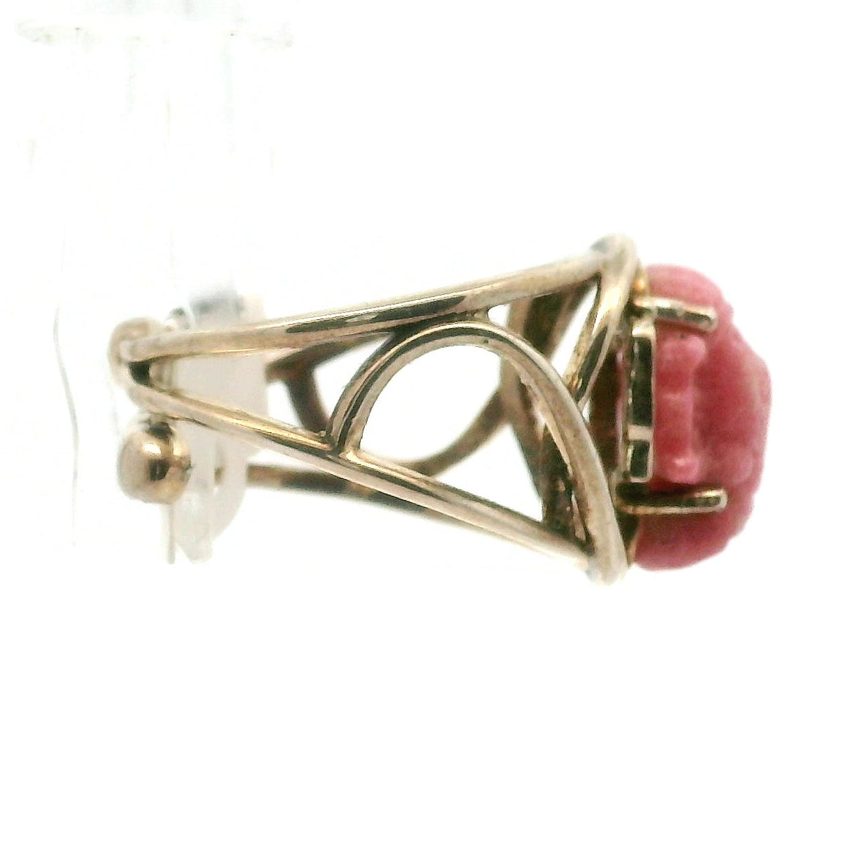 Thulite Ganesha Cuff Ring .925 Sterling Silver for Expressing Love, Pleasure & Clearing Blockages