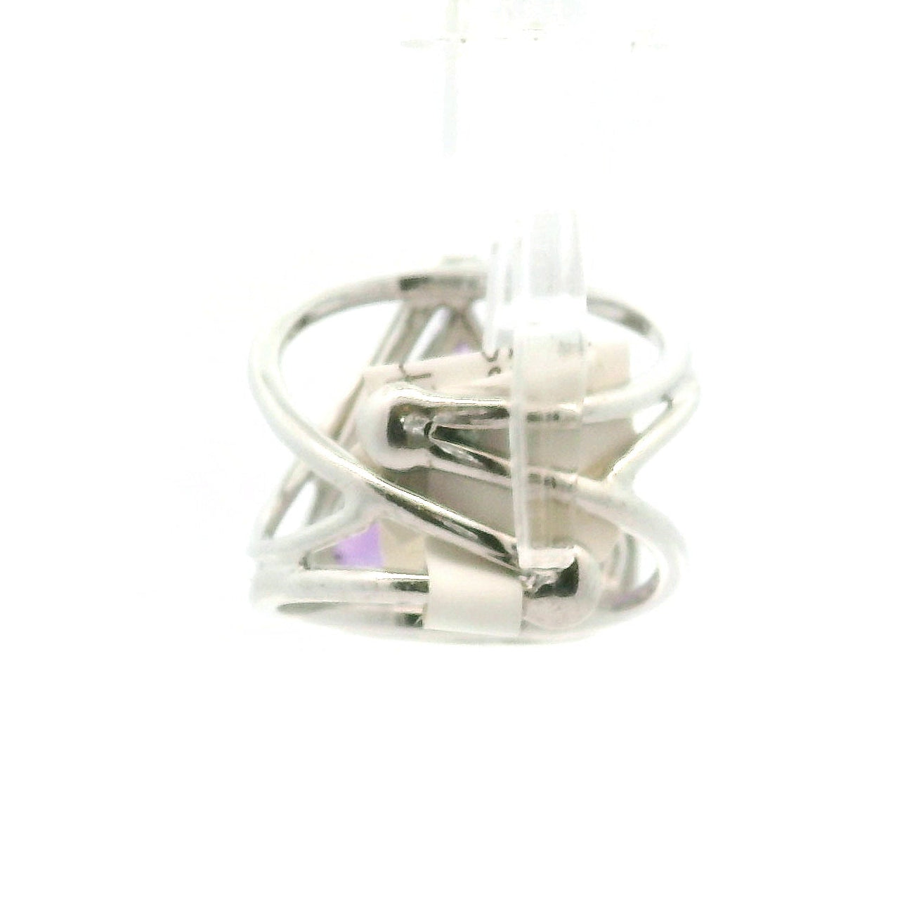 Amethyst Ganesha Cuff Ring .925 Silver for Divine Connection and Clearing Blockages