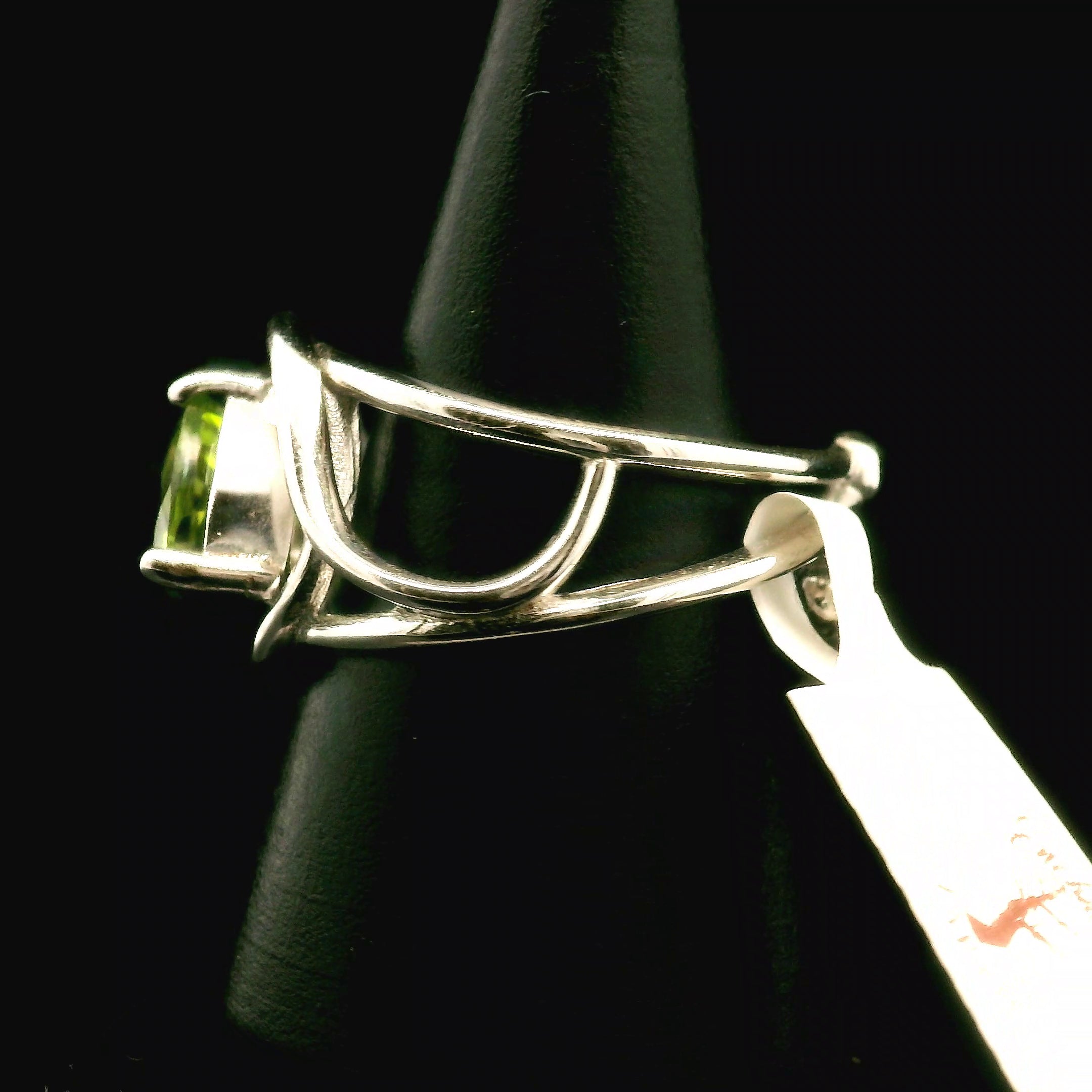 Peridot Cuff Ring .925 Silver for Power, Prosperity and Protection