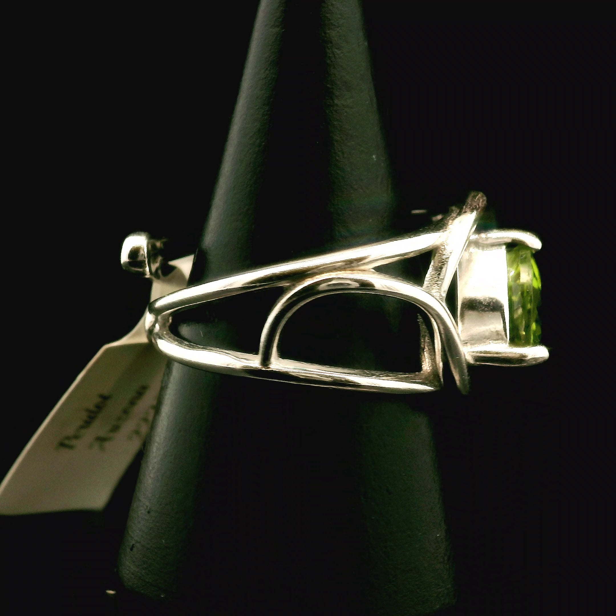 Peridot Cuff Ring .925 Silver for Power, Prosperity and Protection