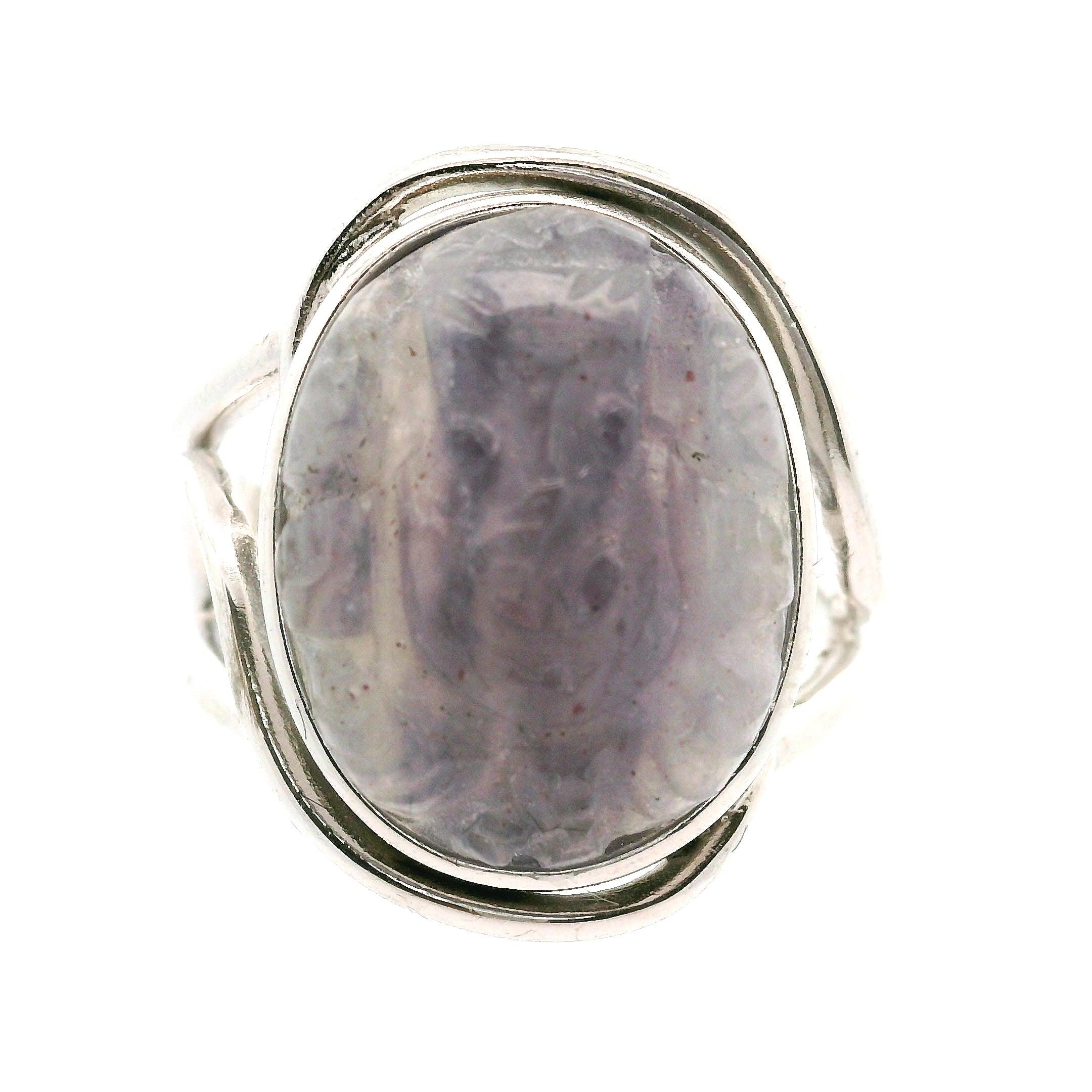 Iolite Ganesha Cuff Ring .925 Silver for Intuition, Divination and Wisdom