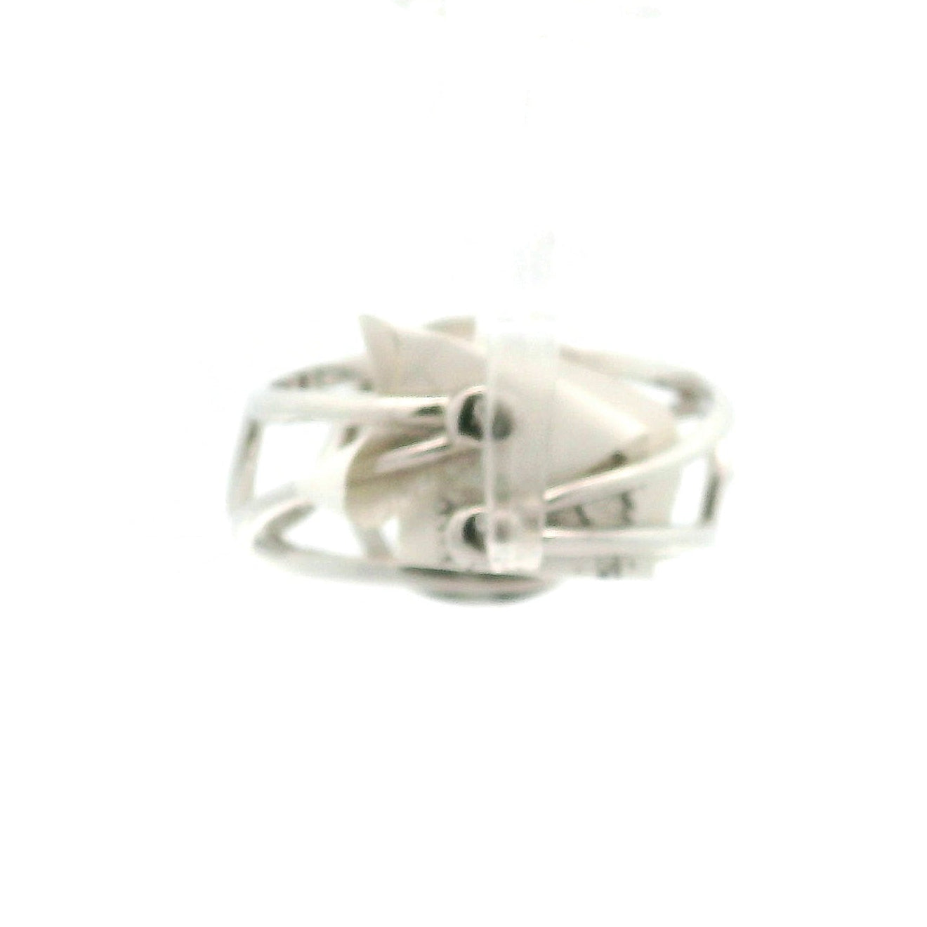 Coral Ganesha Cuff Ring .925 Silver for Healing Trauma, Stability and Wisdom
