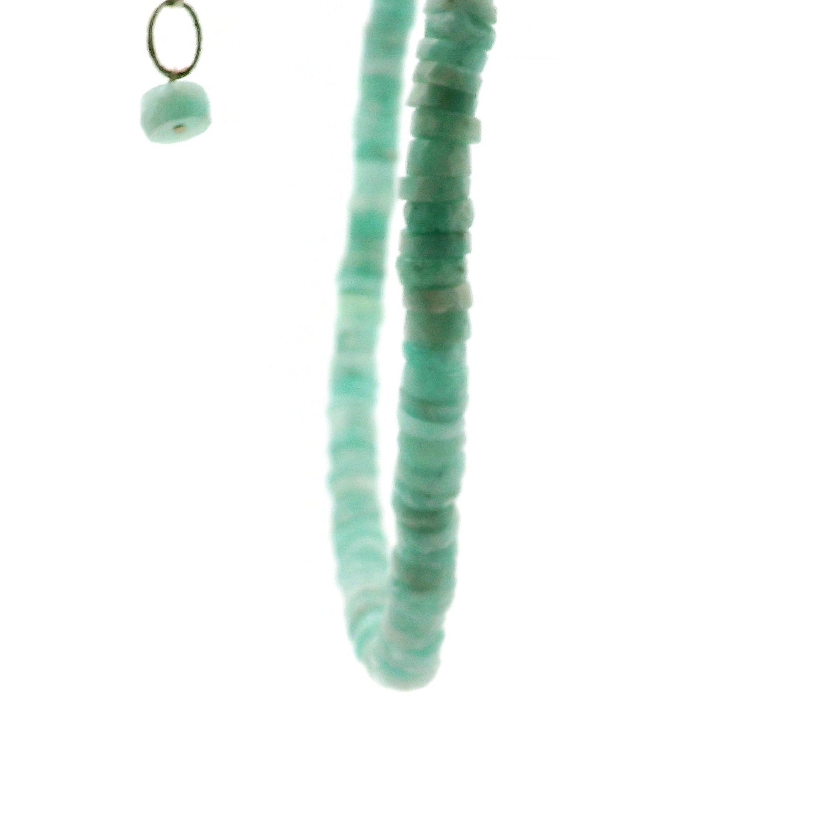 Amazonite Heishi Necklace 925 Silver for Communication and Harmony