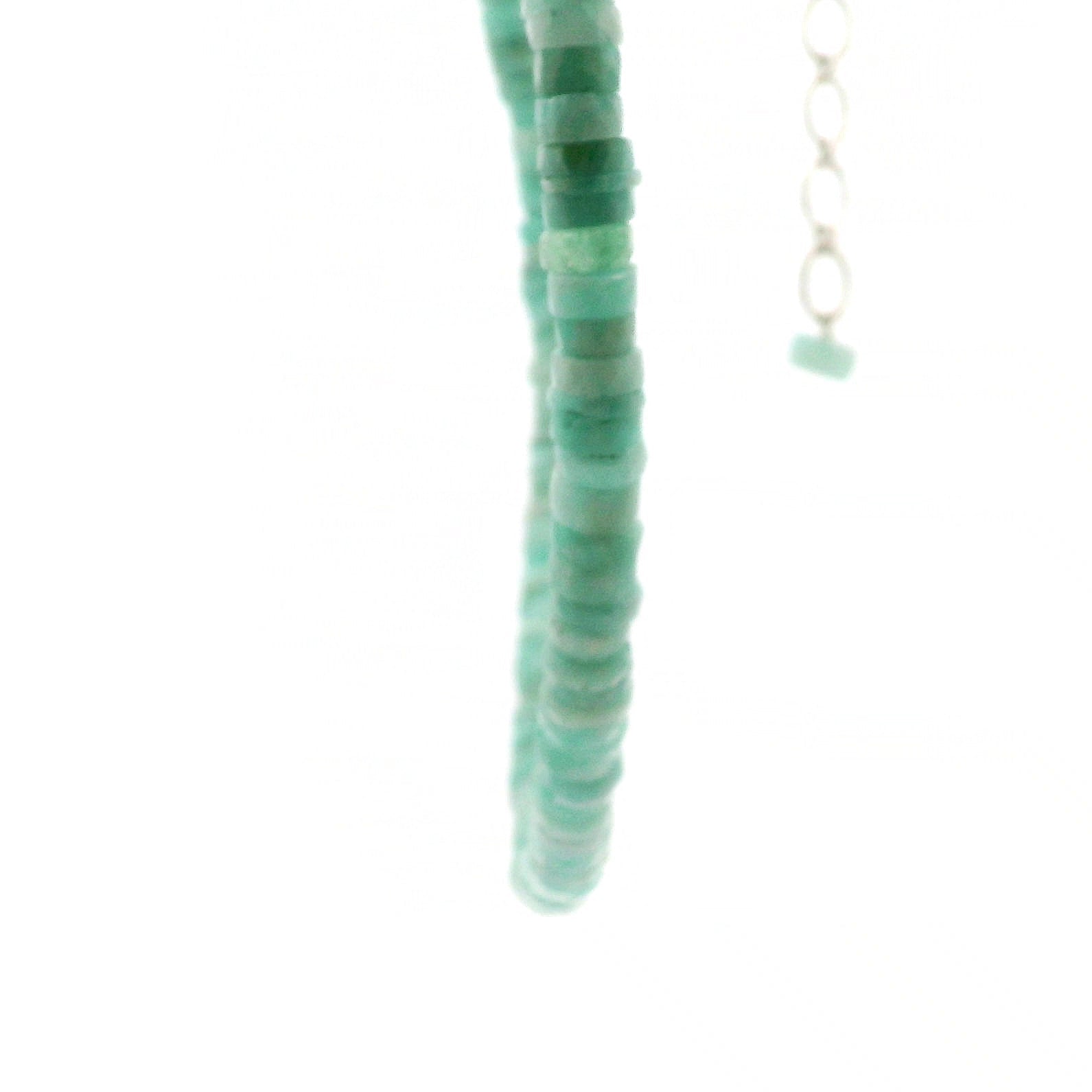 Amazonite Heishi Necklace 925 Silver for Communication and Harmony