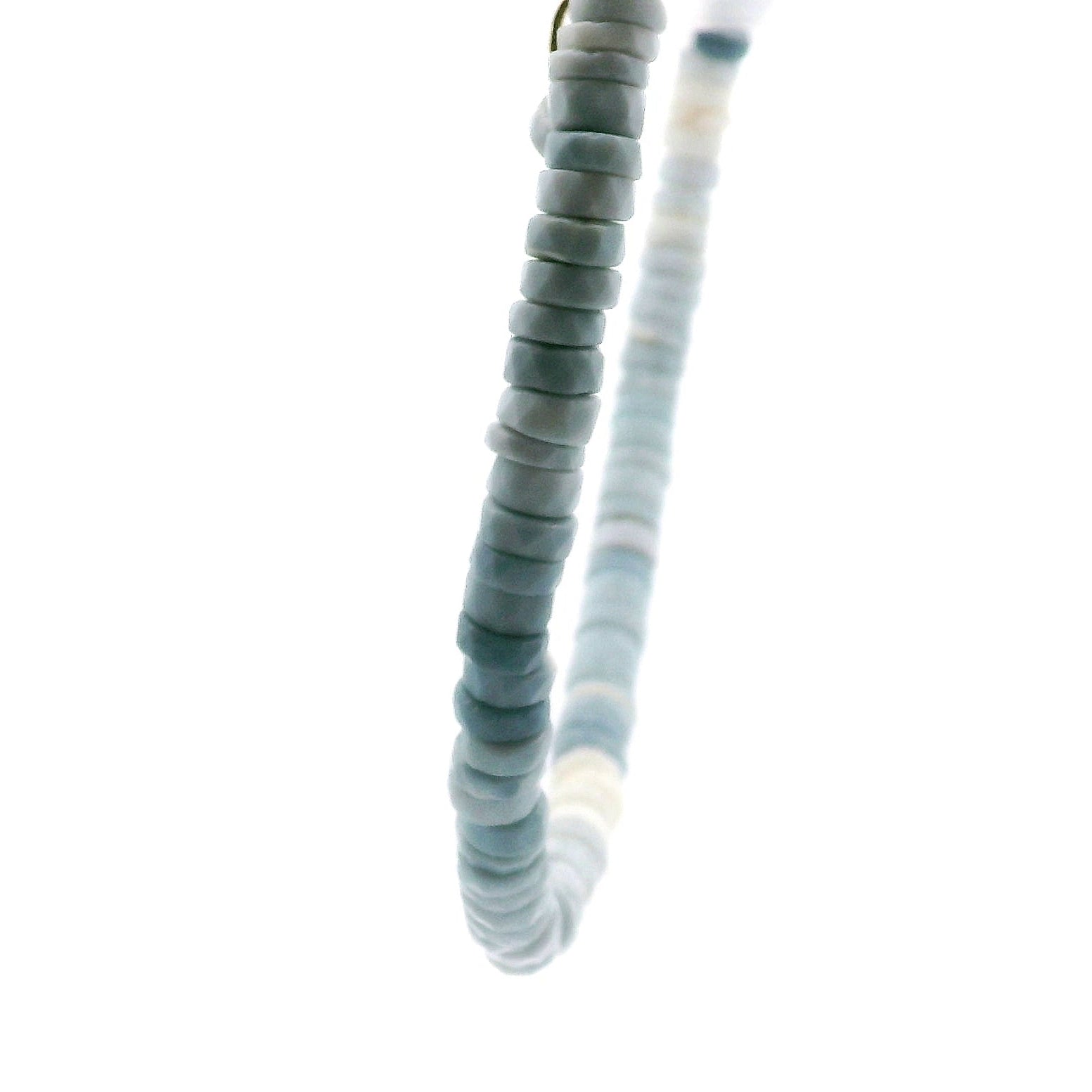 Owyhee Opal Heishi Necklace 925 Silver for Emotional Healing and Balance