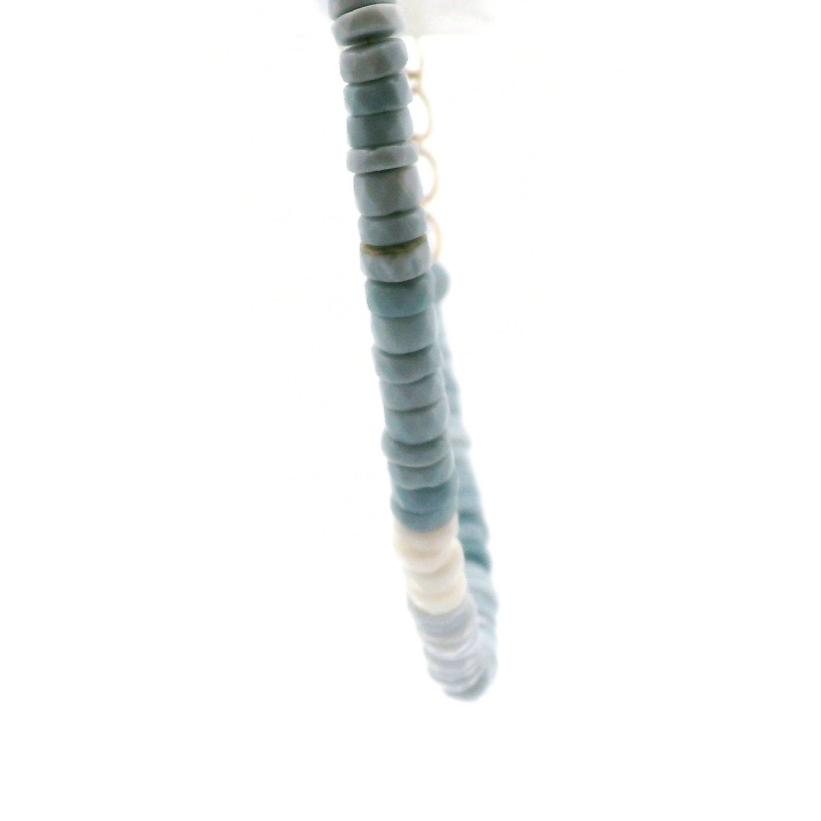 Owyhee Opal Heishi Necklace 925 Silver for Emotional Healing and Balance