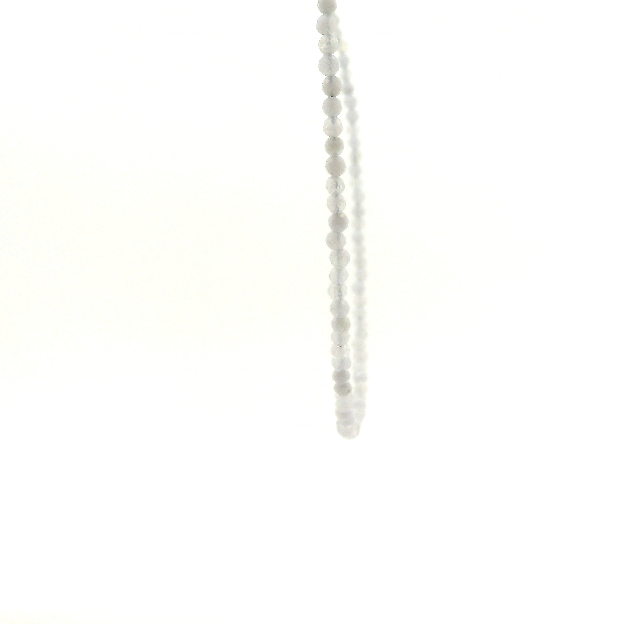 Blue Lace Agate Micro Faceted Choker/Layering Necklace 925 Silver for Confident Communication