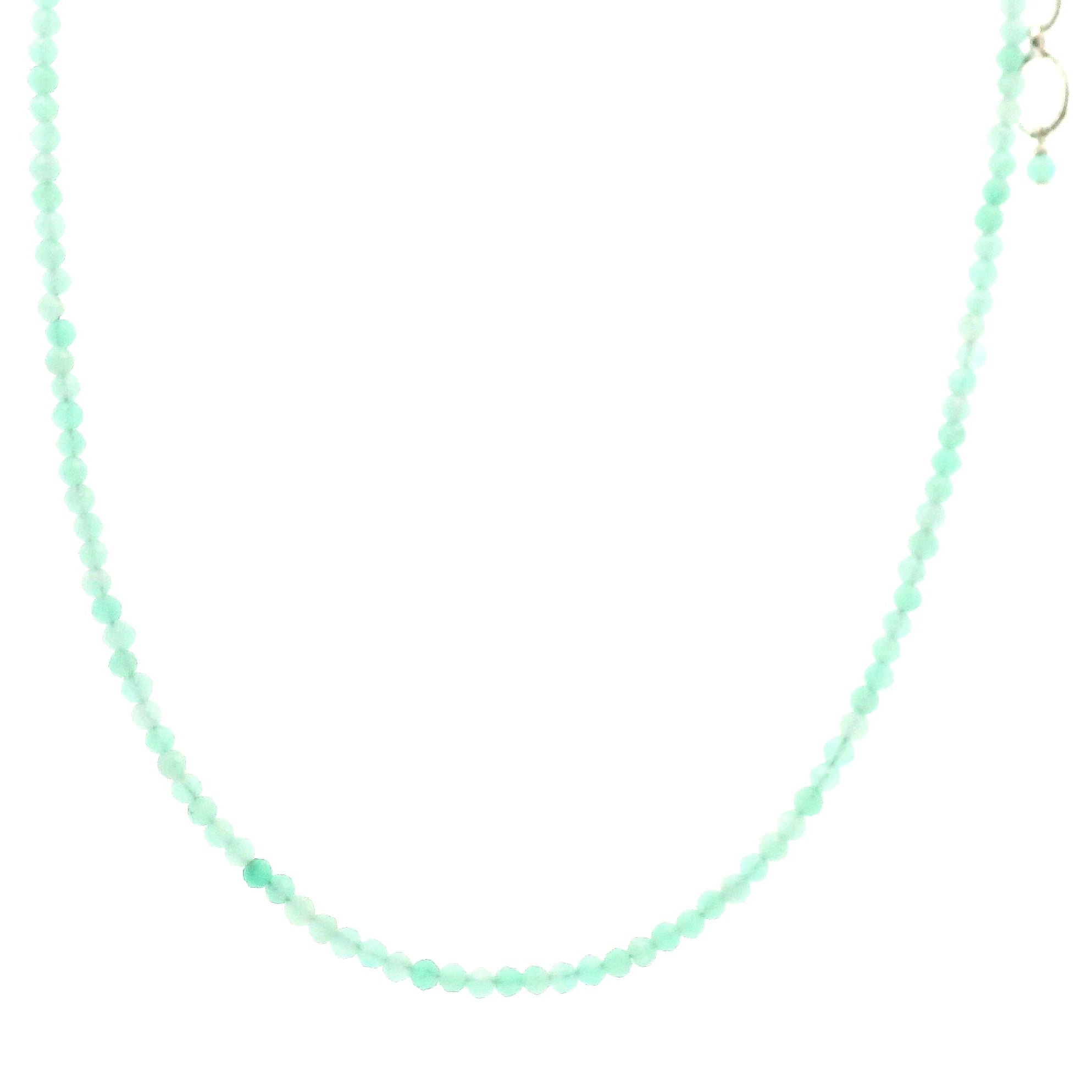 Amazonite Micro Faceted Necklace 925 Silver for Personal Truth & Enhancing Harmony, Hope & Joy 