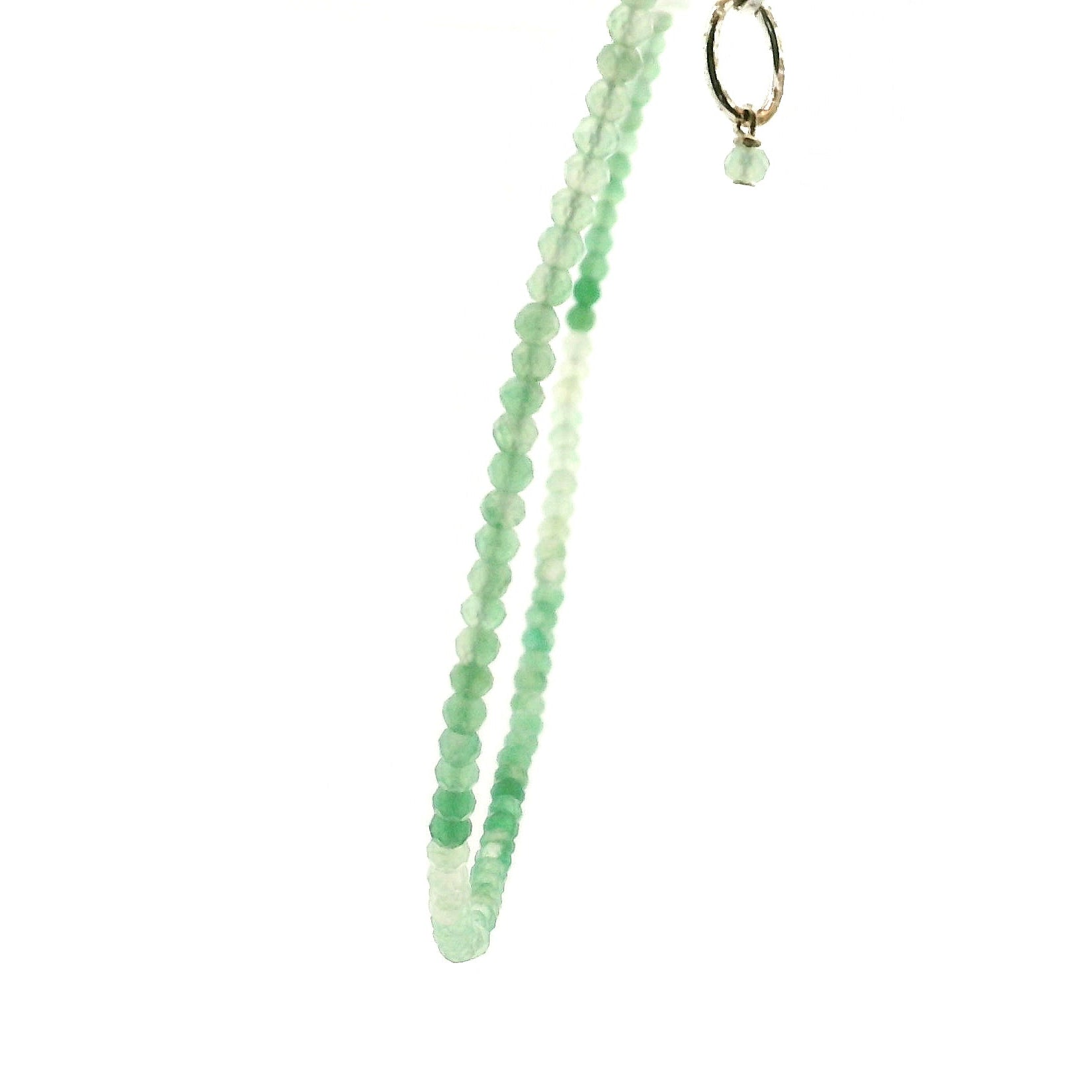 Green Chalcedony Micro Faceted Necklace 925 Silver for Balance and Harmony