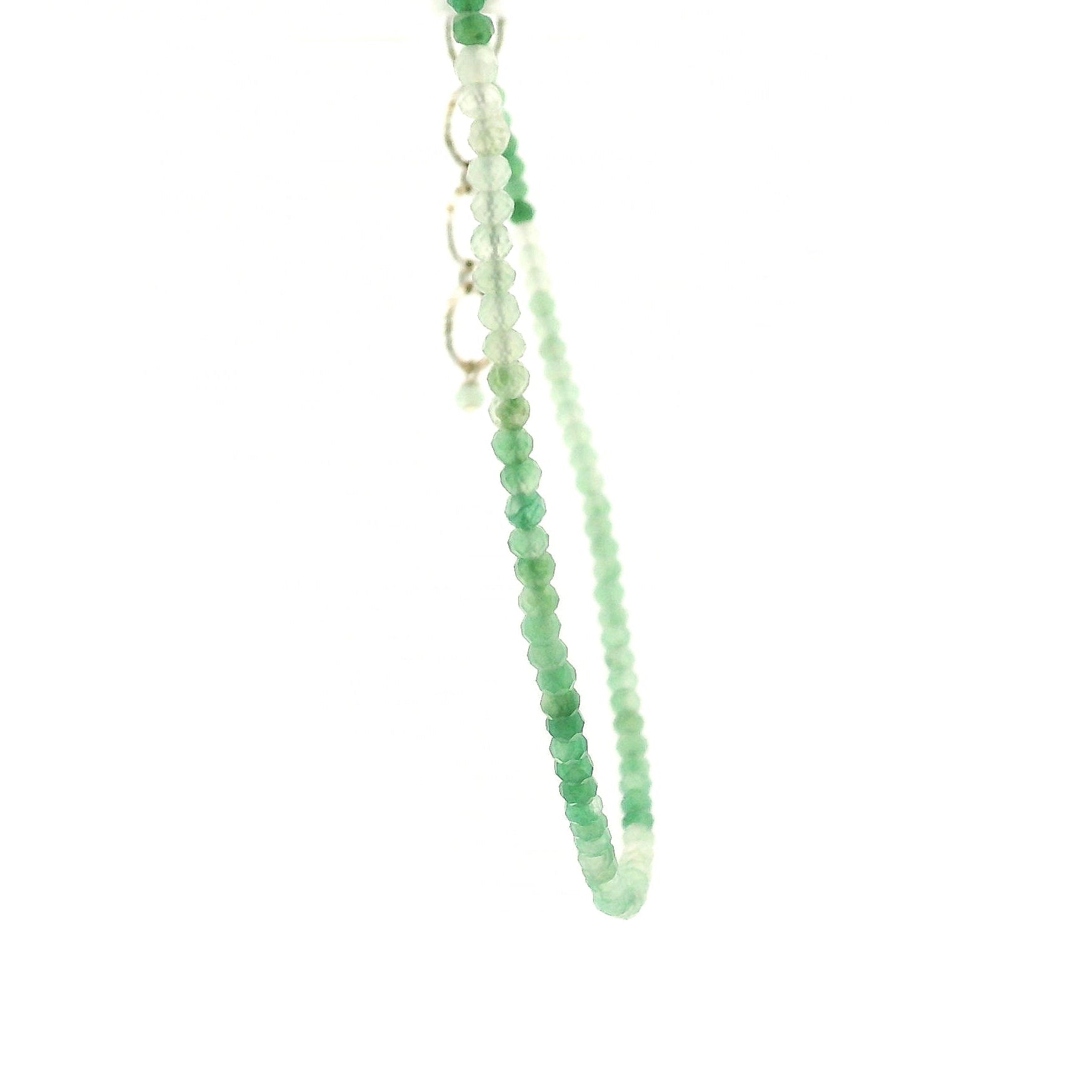 Green Chalcedony Micro Faceted Necklace 925 Silver for Balance and Harmony