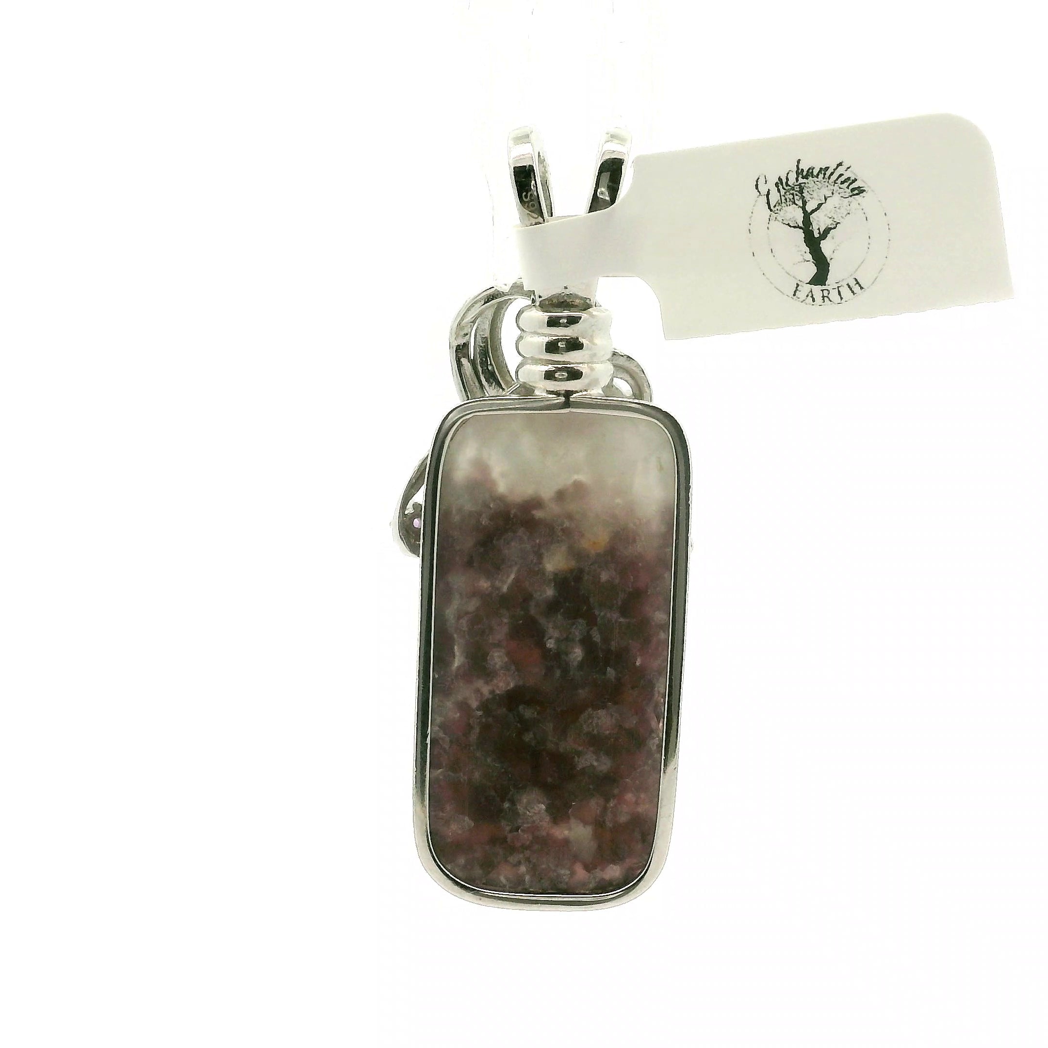 Divine Euphoralite & Amethyst Pendant 925 Silver for Peace, Relaxation and Connection to Higher Realms