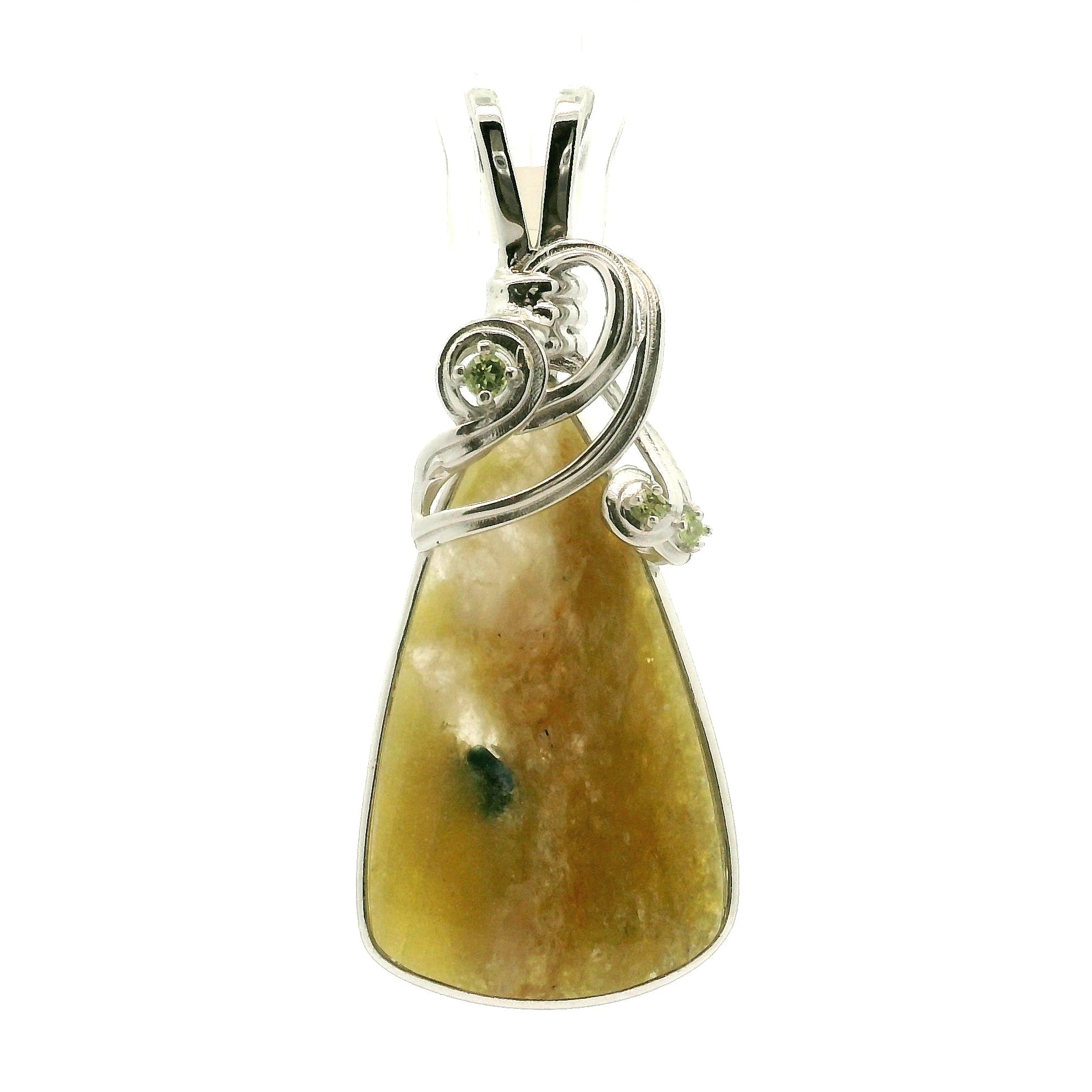 Tranquil Euphoralite & Peridot Pendant 925 Silver for Harmony and Tranquility