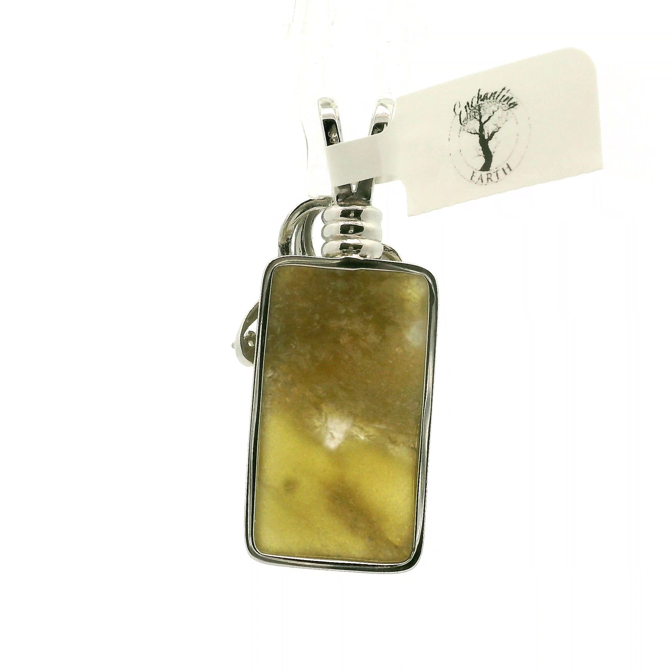 Gaia Euphoralite & Peridot Pendant 925 Silver for Mother Earth Healing of Body, Mind and Spirit