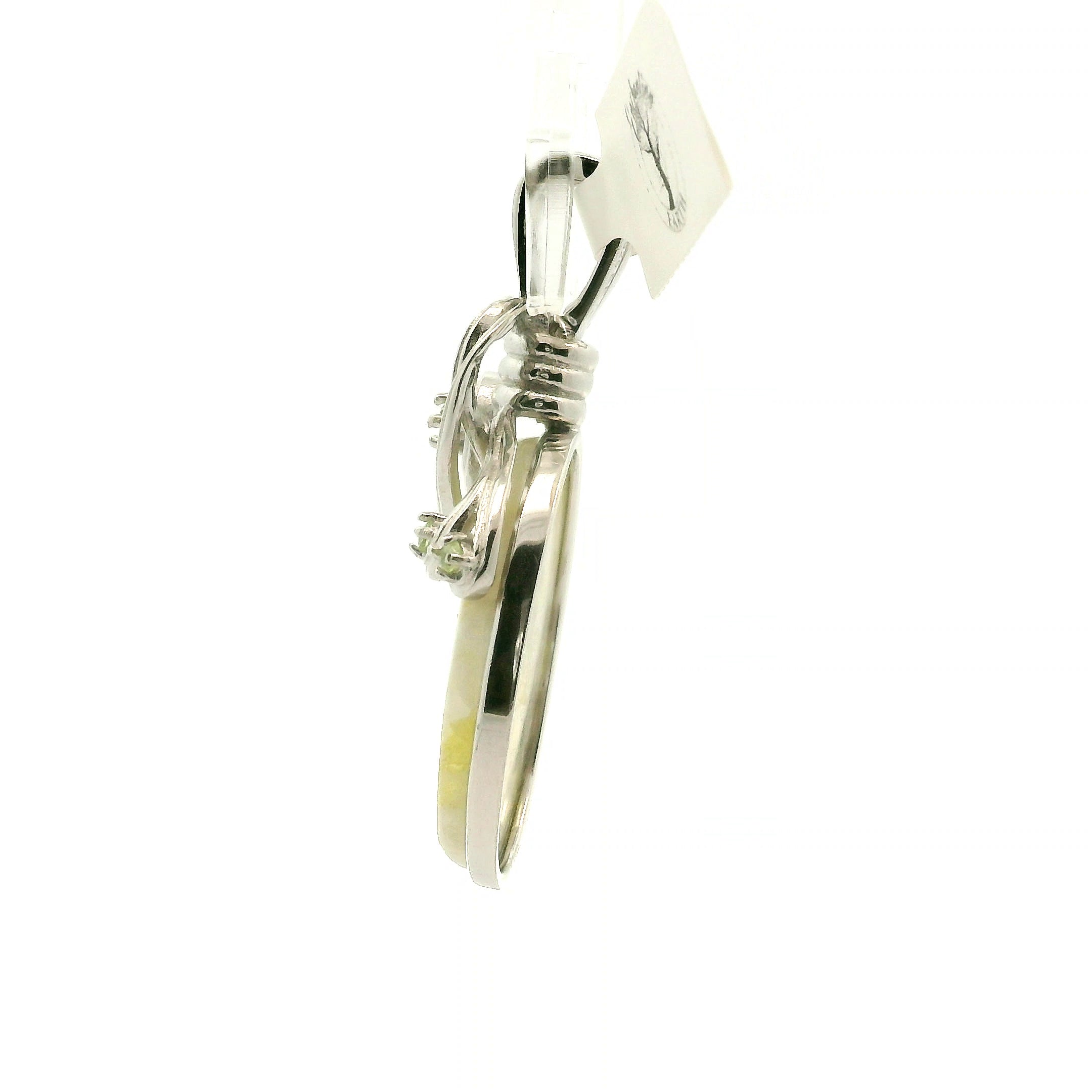 Rare Golden & Peridot Euphoralite Pendant 925 Silver for Euphoria, Empowerment and Strength