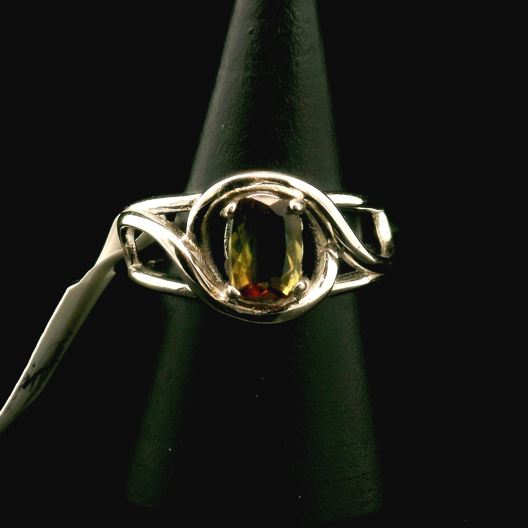 Andalusite Cuff Ring 925 Silver for Divine Connection, Harmony & Spiritual Awareness