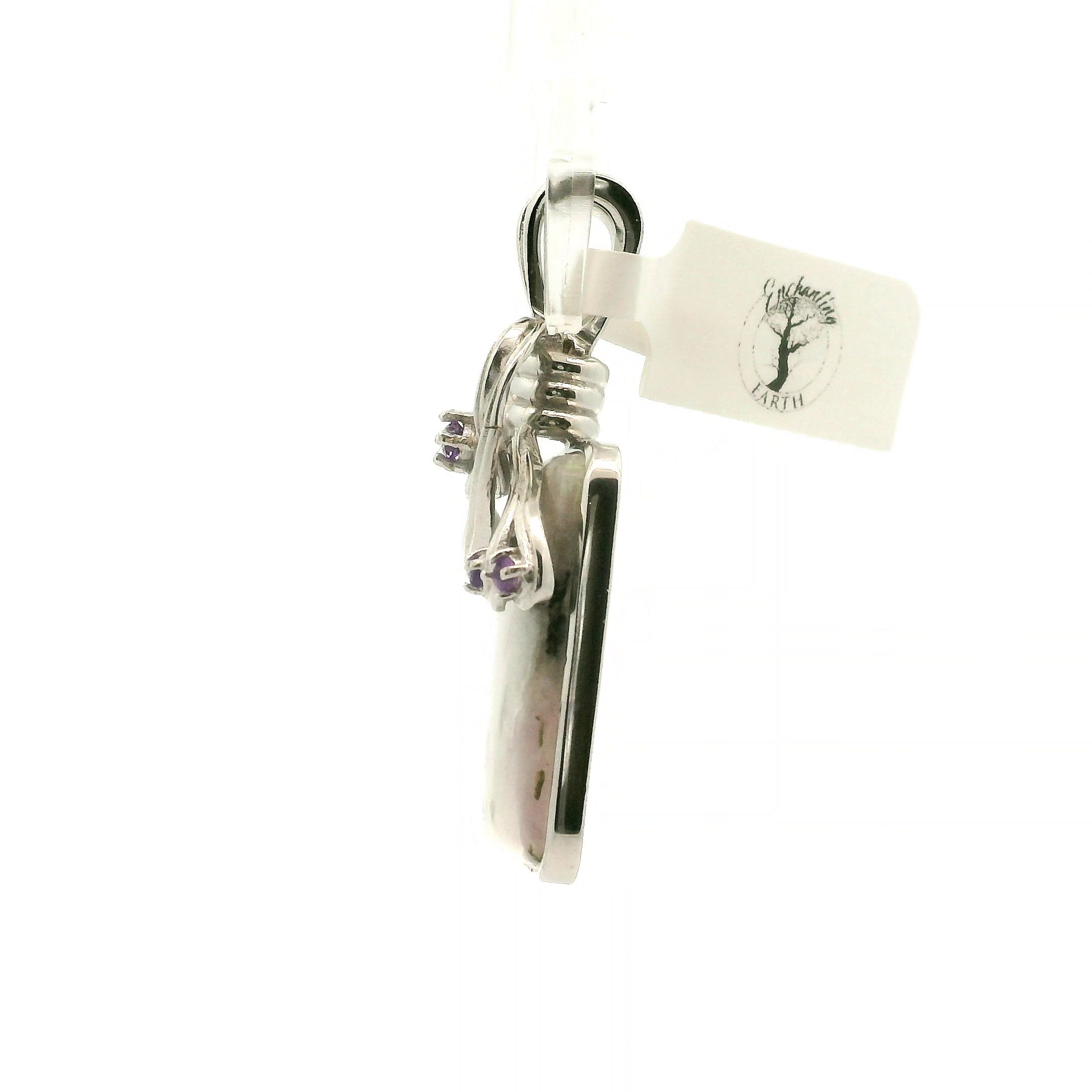 Electric Euphoralite & Amethyst Pendant 925 Silver for Protection, Love, Stress Relief and Mental Clarity