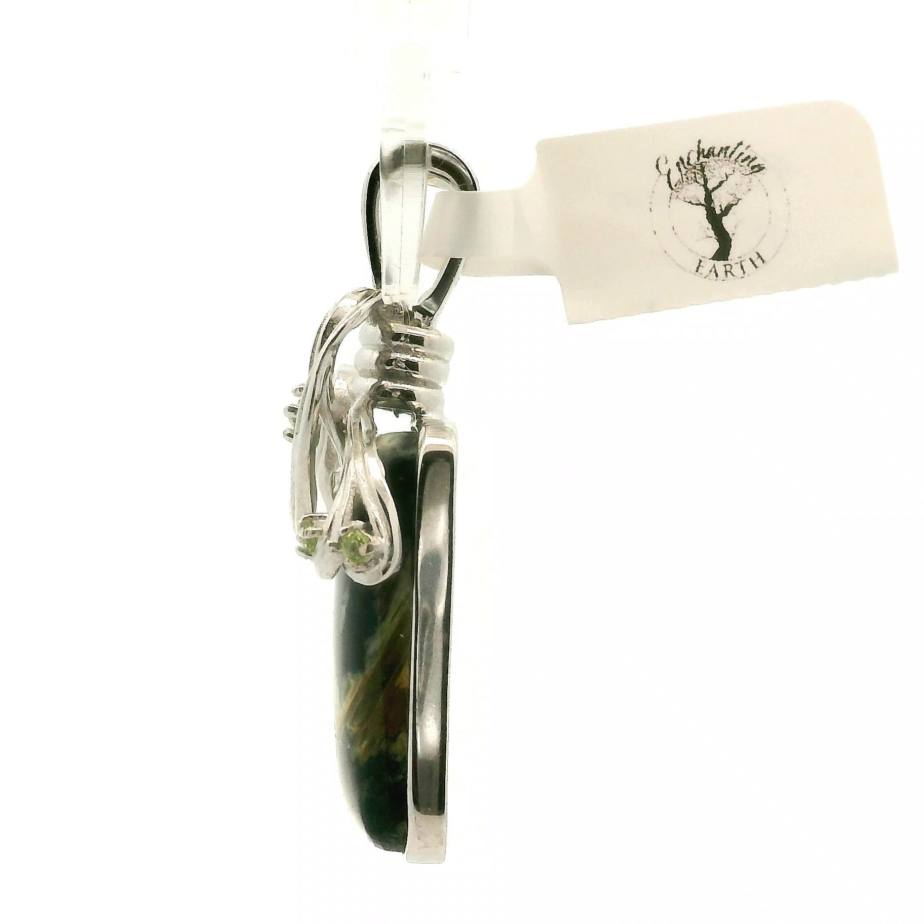 Ascension Euphoralite & Peridot Pendant 925 Silver for Connection with Higher Realms