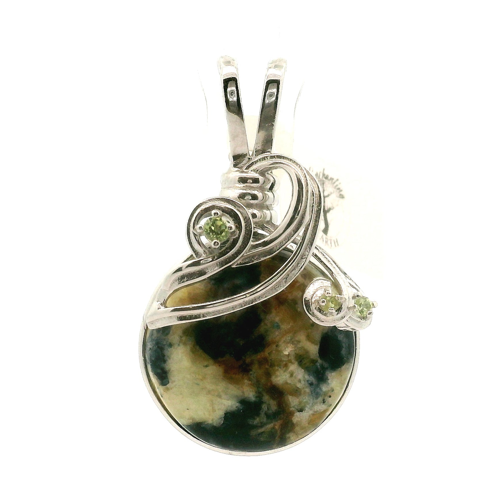 Ascension Euphoralite & Peridot Pendant 925 Silver for Connection with Higher Realms