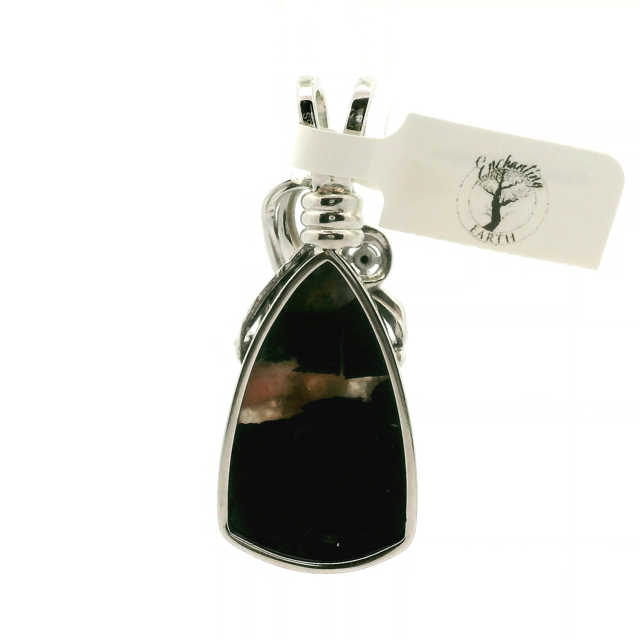 Rare Red Dragon Euphoralite & Black Spinel Pendant .925 Silver for Health, Protection and Stress Relief