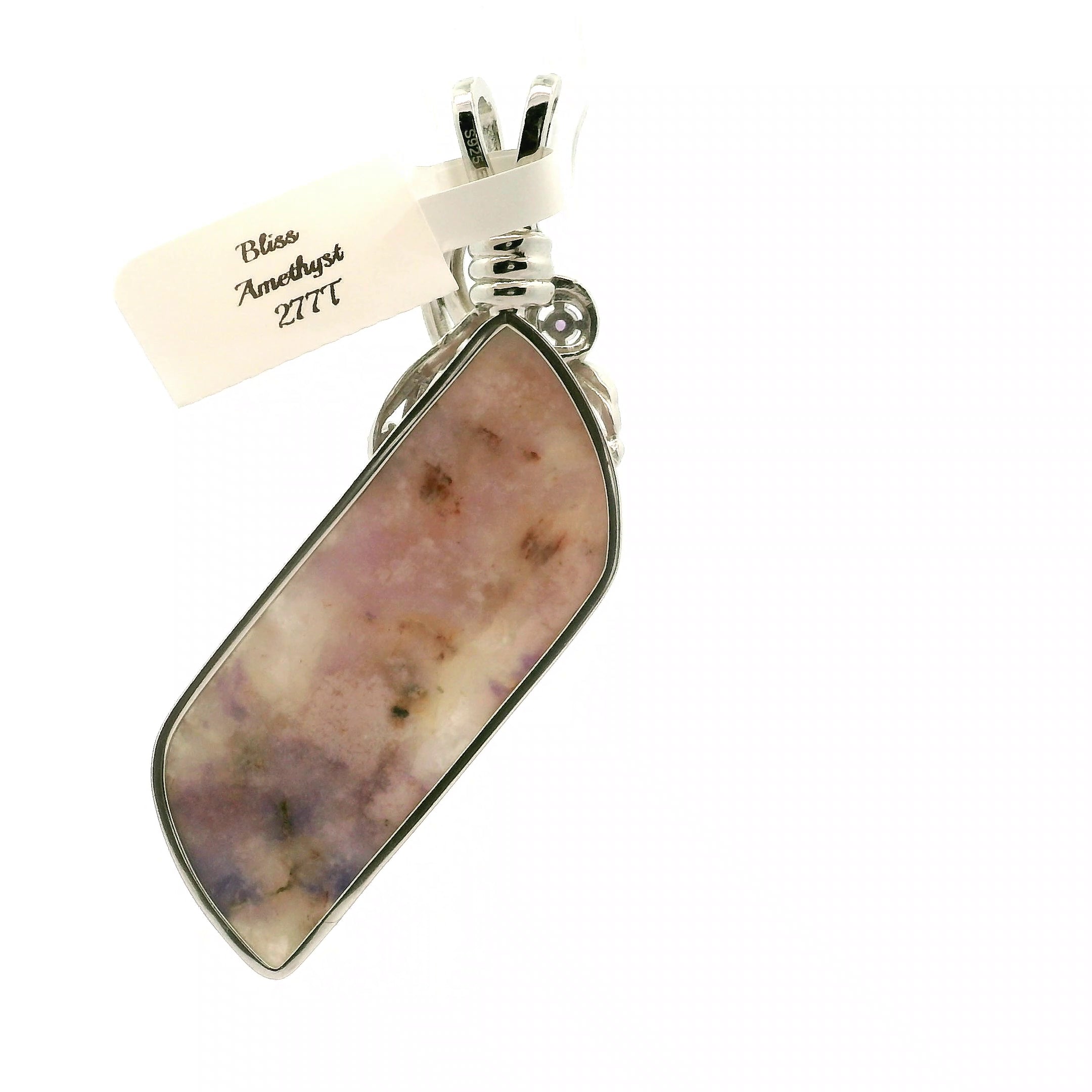 Bliss Euphoralite & Amethyst Pendant 925 Silver for Awareness, Bliss, Creativity Discovering New Paths and Stress Relief