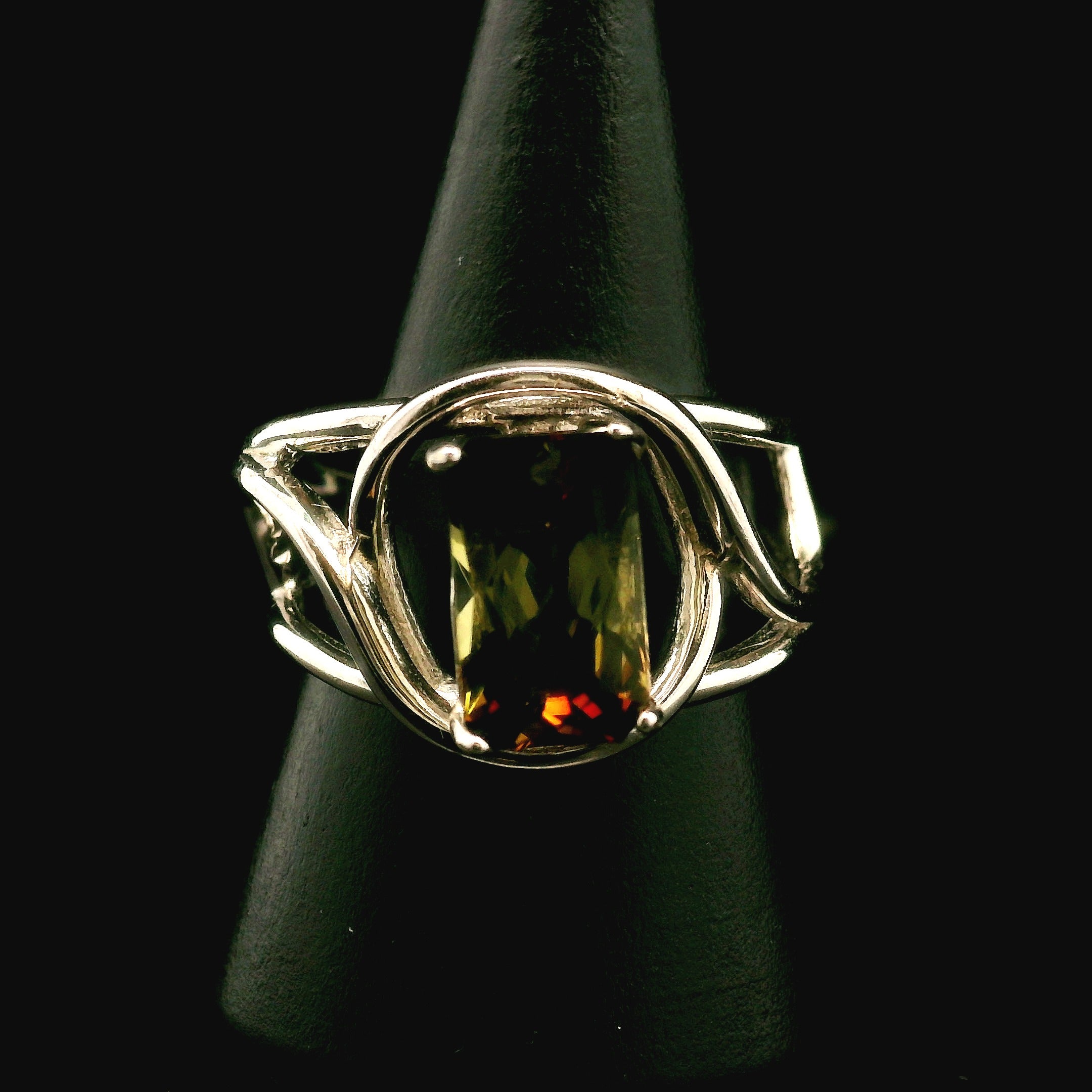 Andalusite Cuff Ring 925 Silver for Divine Connection, Harmony & Spiritual Awareness