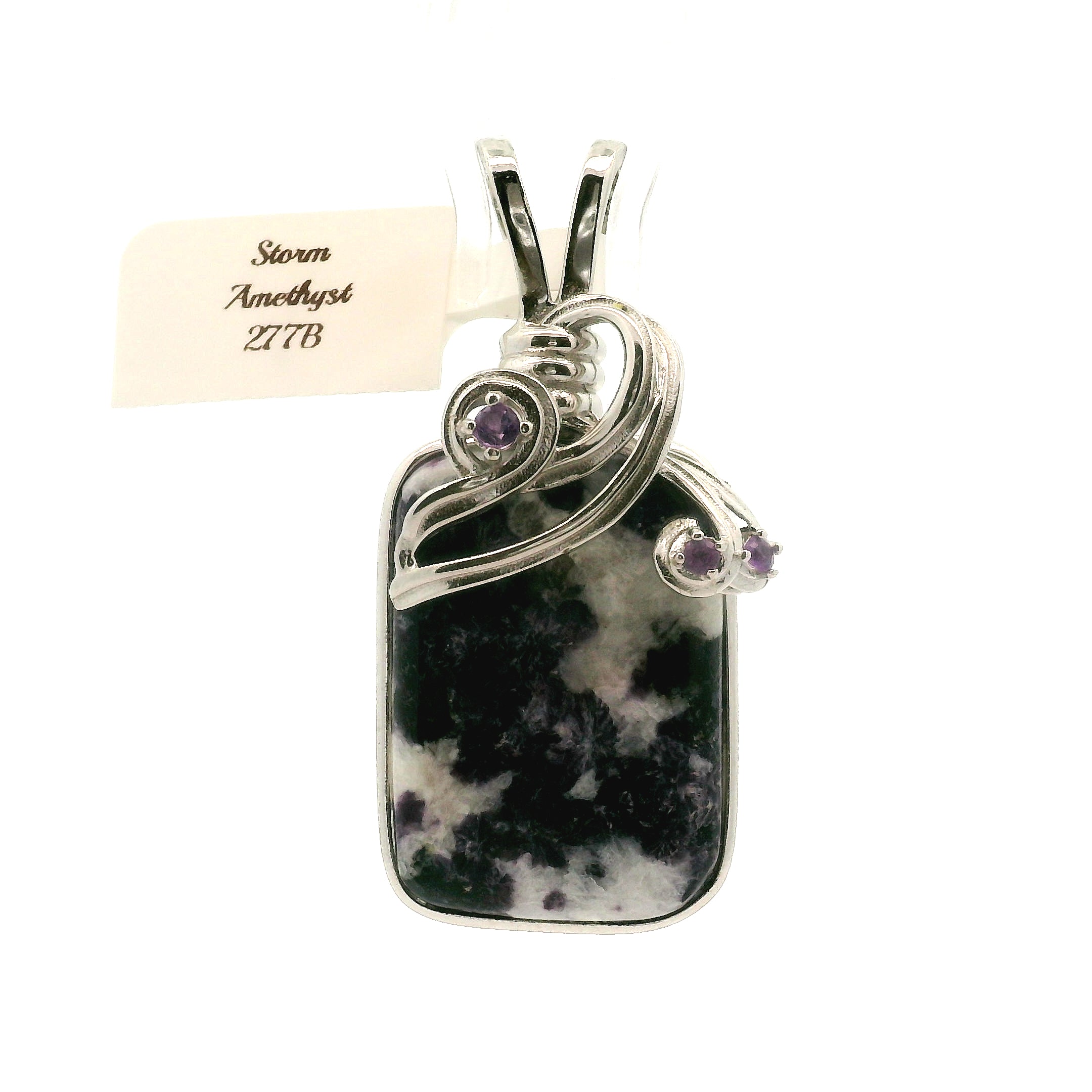 Storm Euphoralite & Amethyst Pendant 925 Silver for Strong Support and Relief for Any Situation