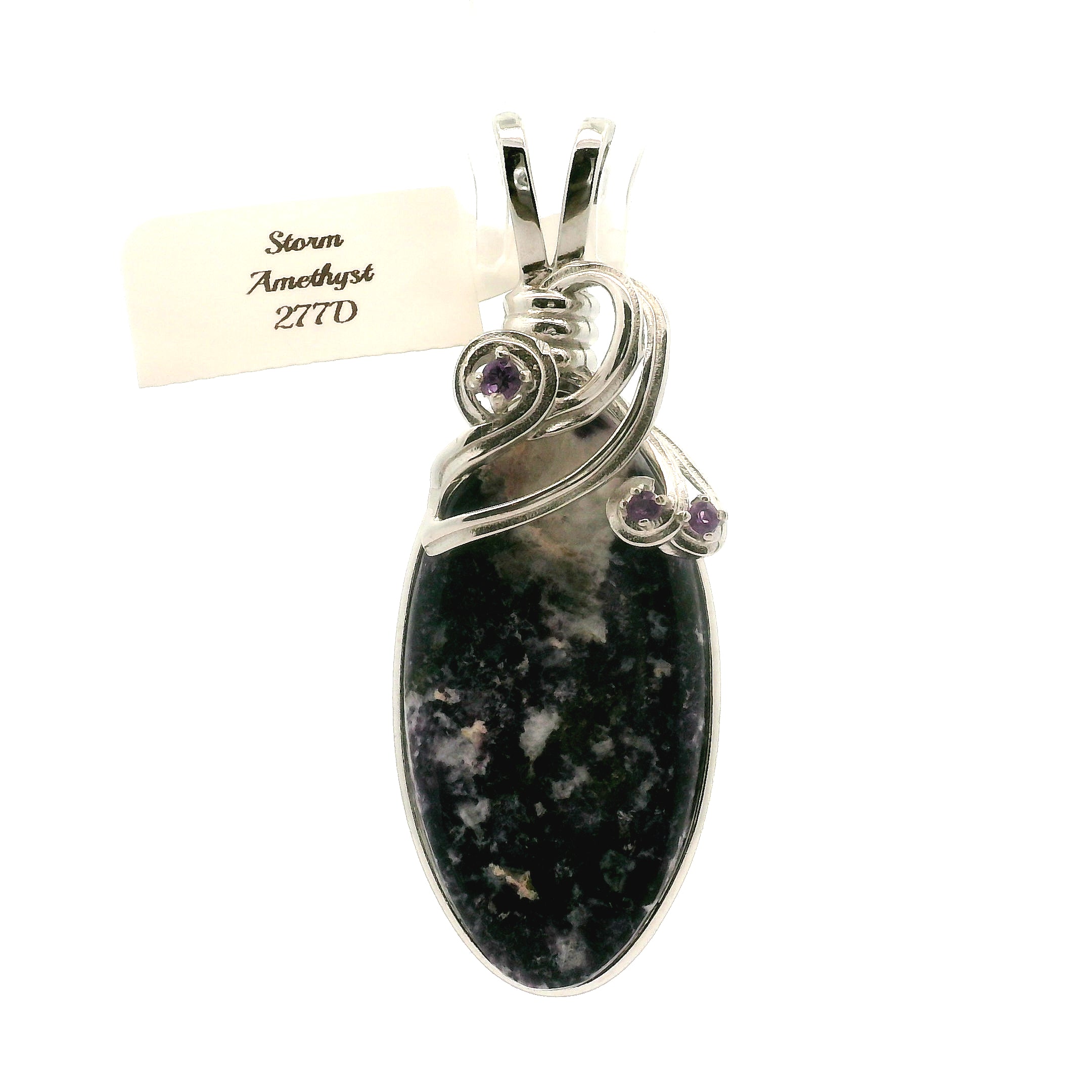 Storm Euphoralite & Amethyst Pendant 925 Silver for Strong Support and Relief for Any Situation