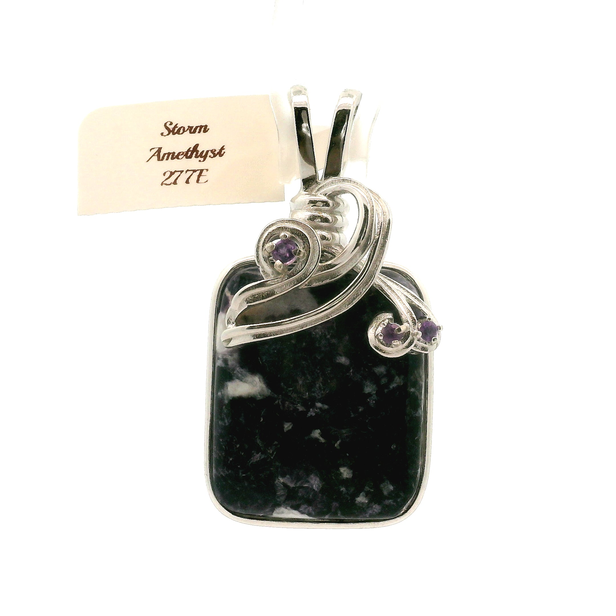 Storm Euphoralite & Amethyst Pendant 925 Silver for Strong Support and Relief for Any Situation