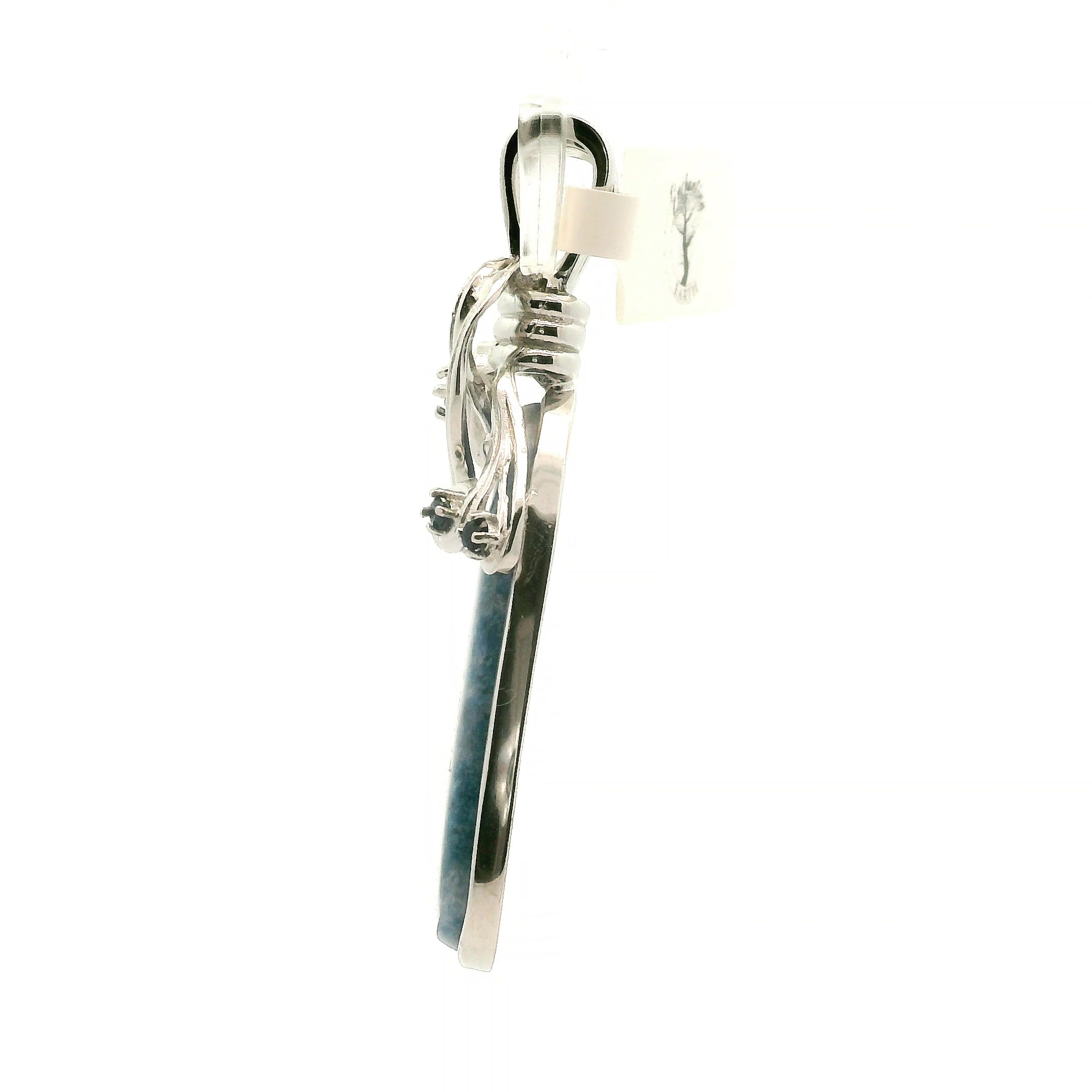 Enchanted Euphoralite & Sapphire Pendant 925 Silver for Connection with Higher Realms, Intuition, Good Luck and Creation of your Dream Life