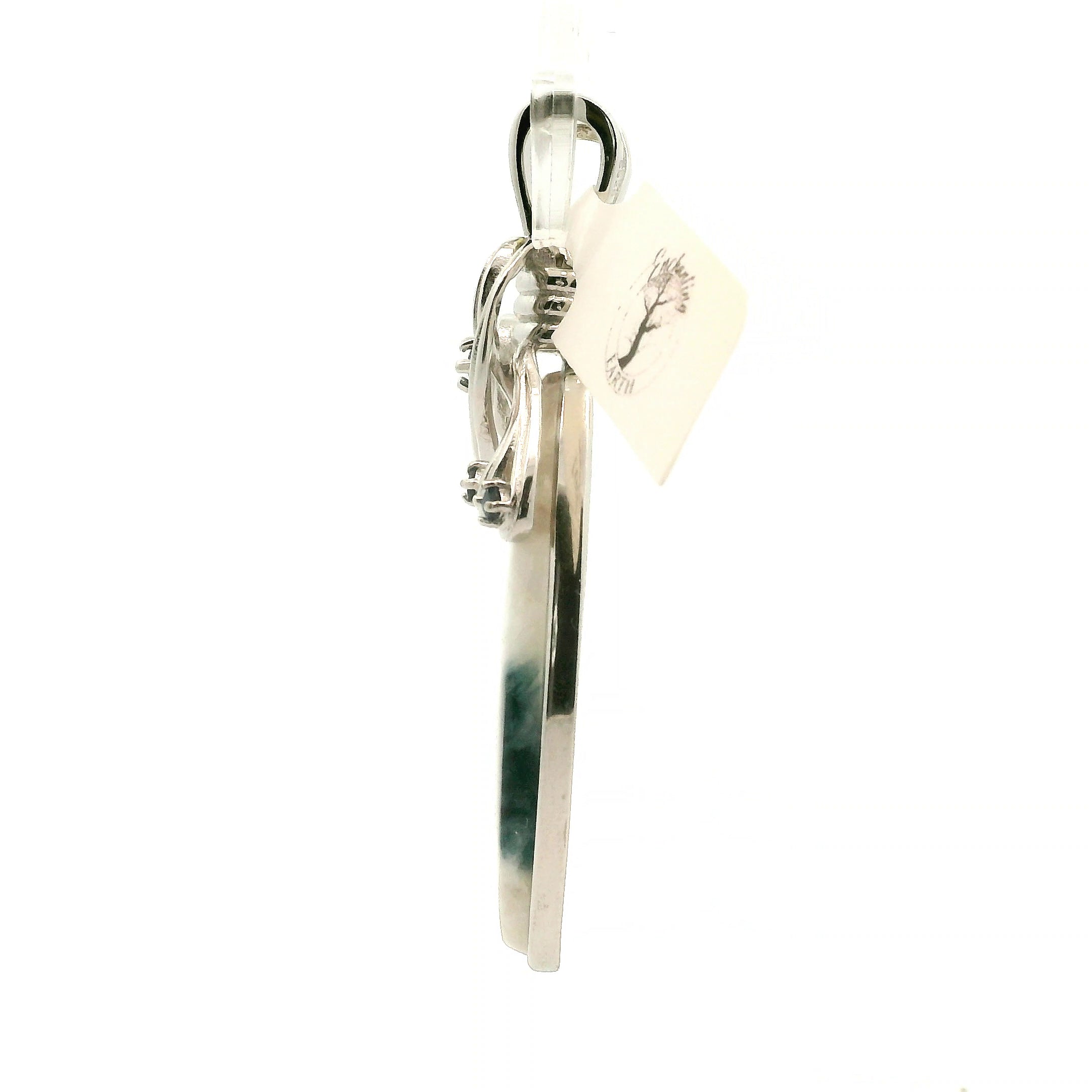 Snowball Euphoralite & Sapphire Pendant 925 Silver For Higher Realms of Consciousness and Healing Emotional Trauma