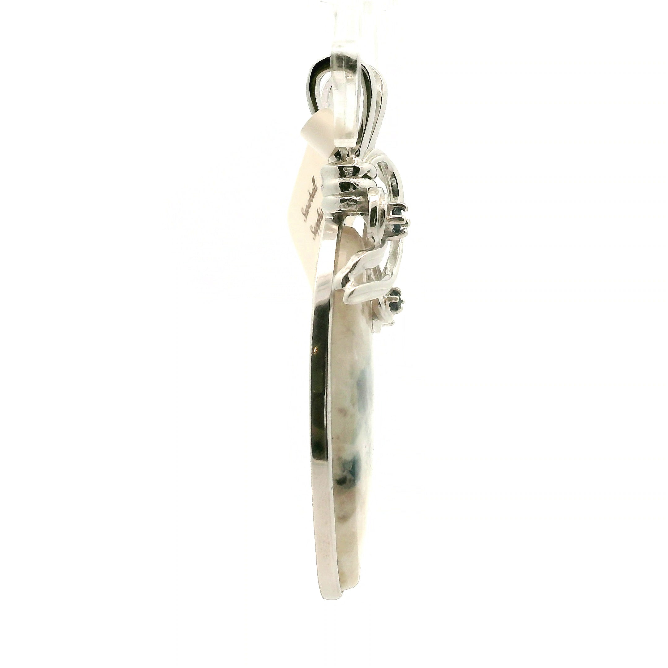 Snowball Euphoralite & Sapphire Pendant 925 Silver For Higher Realms of Consciousness and Healing Emotional Trauma