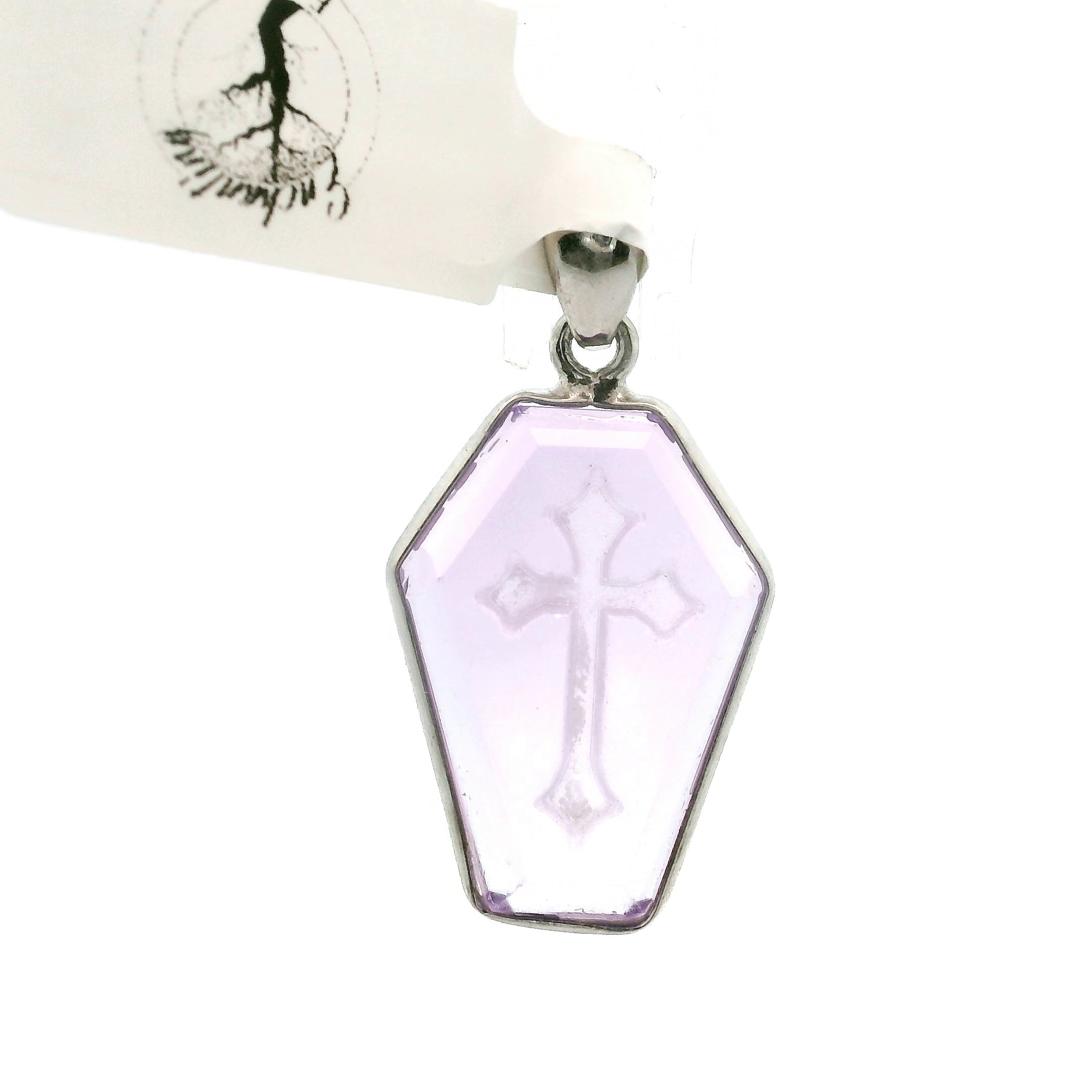 Coffin with Engraved Cross Pendant in .925 Silver Transformation and Rebirth