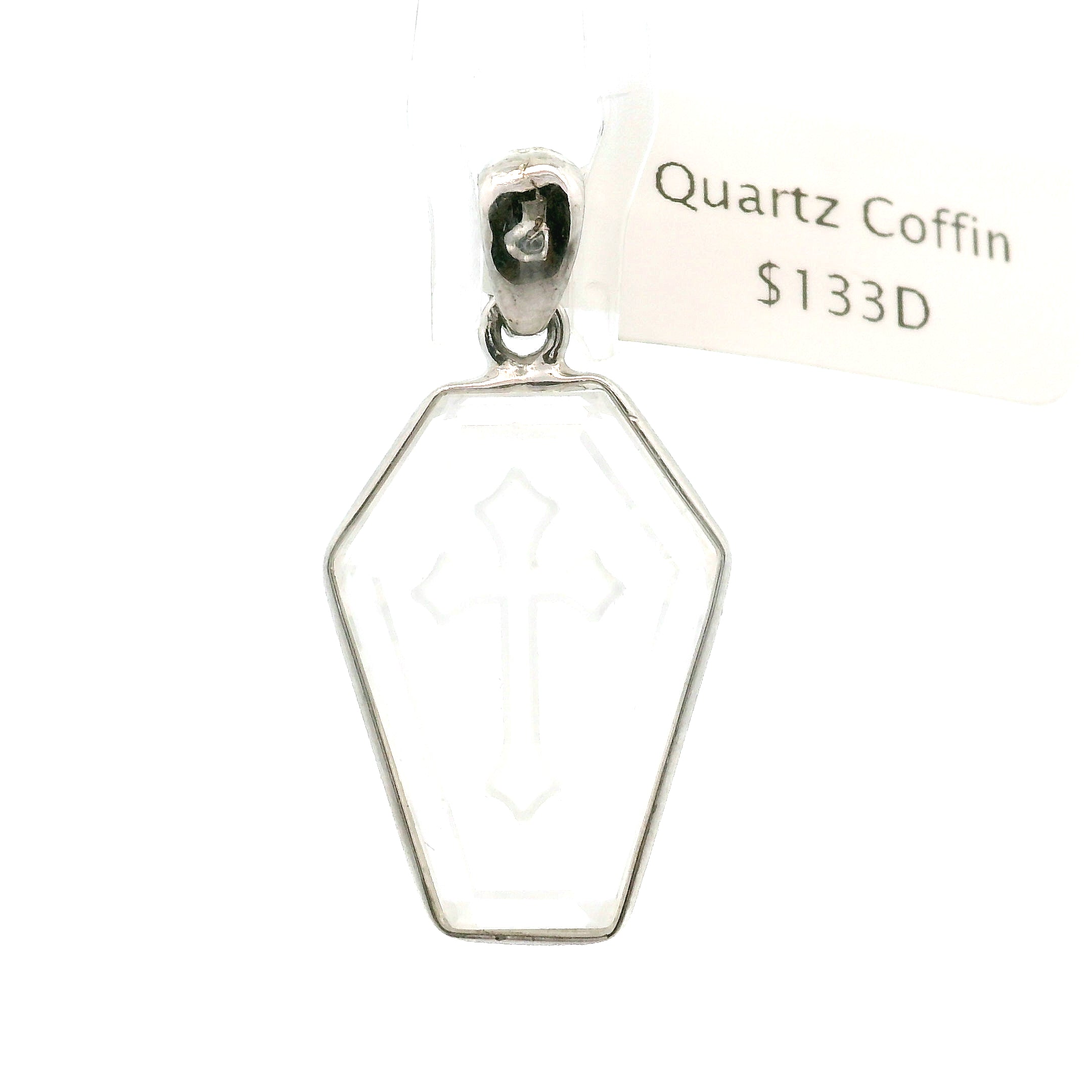 Coffin with Engraved Cross Pendant in .925 Silver Transformation and Rebirth