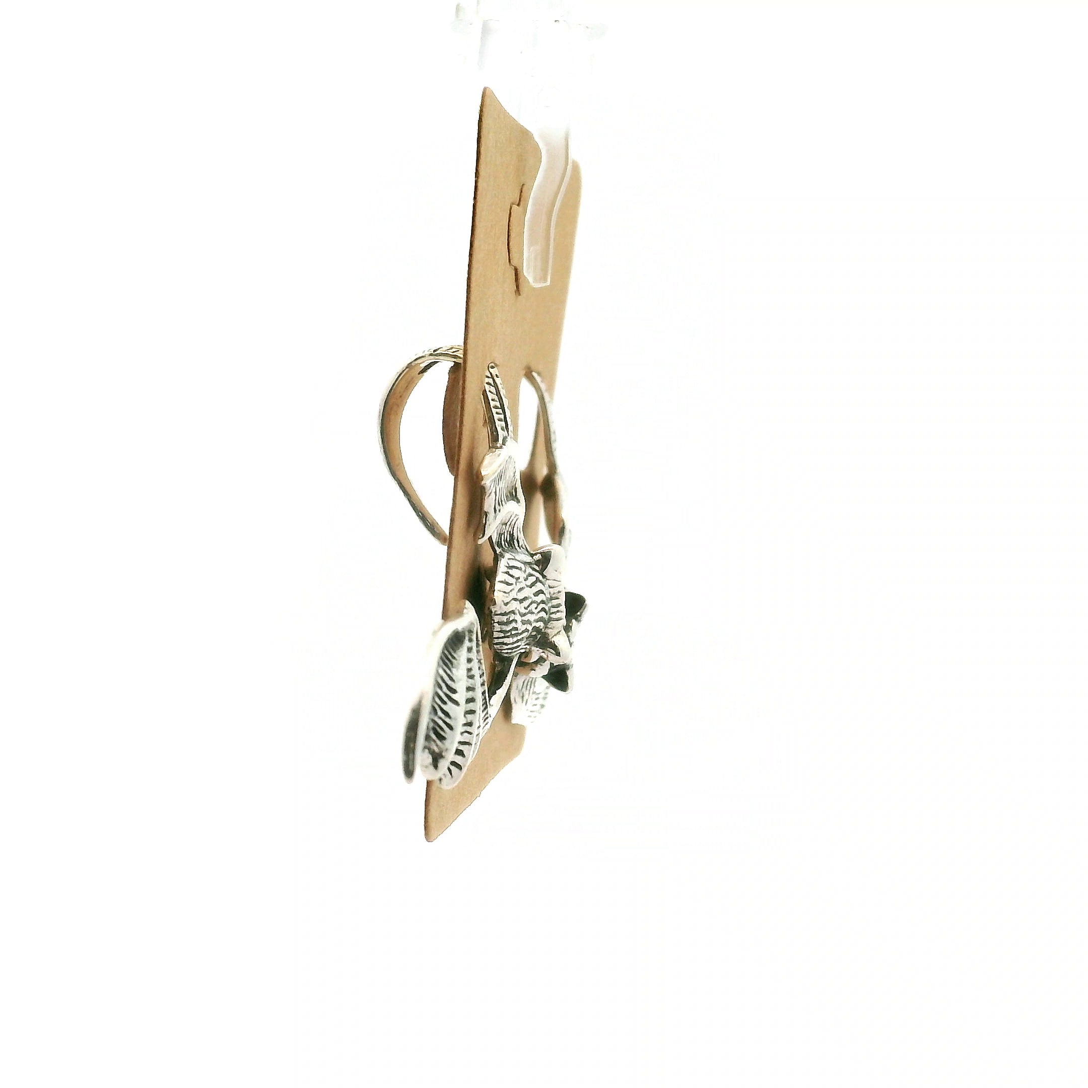 Gothic Bat Earrings in .925 Silver Good Fortune and Rebirth