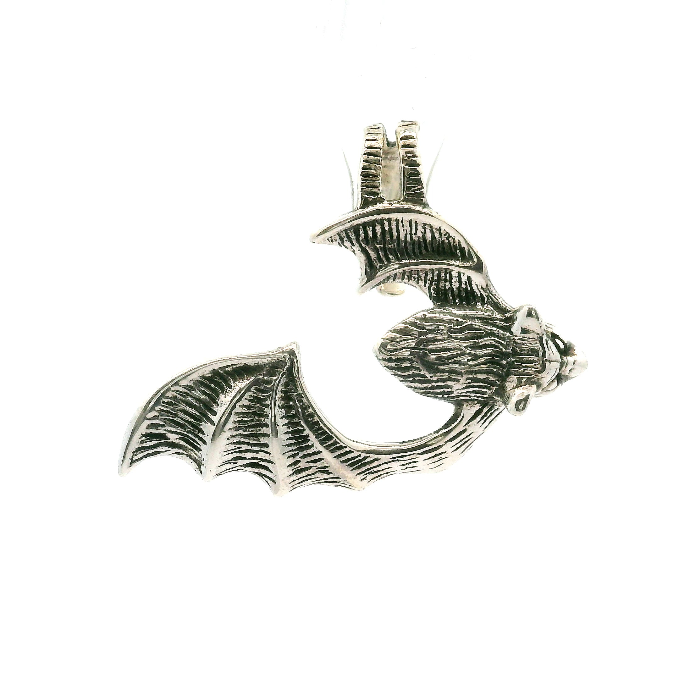Gothic Bat Earrings in .925 Silver Good Fortune and Rebirth