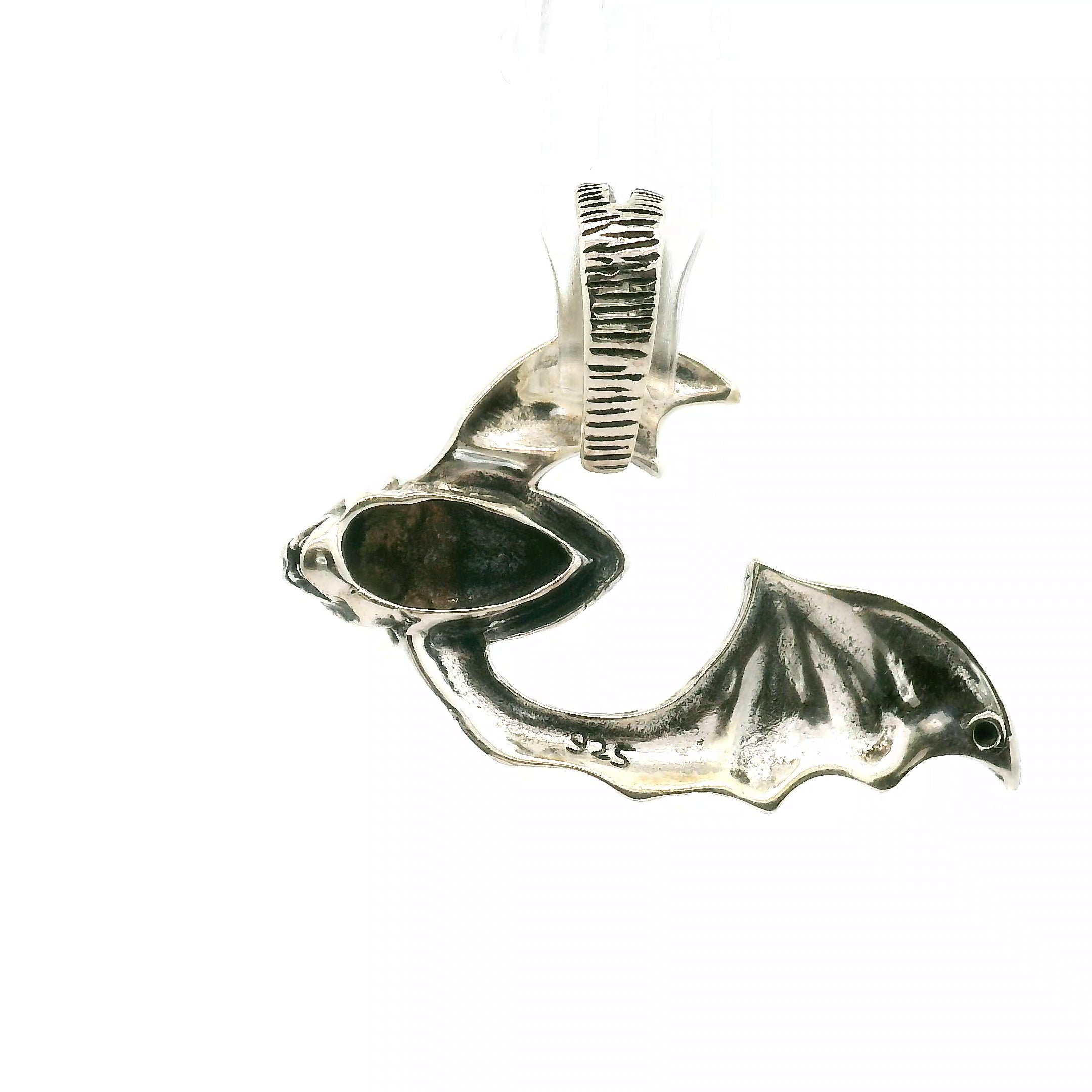 Gothic Bat Earrings in .925 Silver Good Fortune and Rebirth