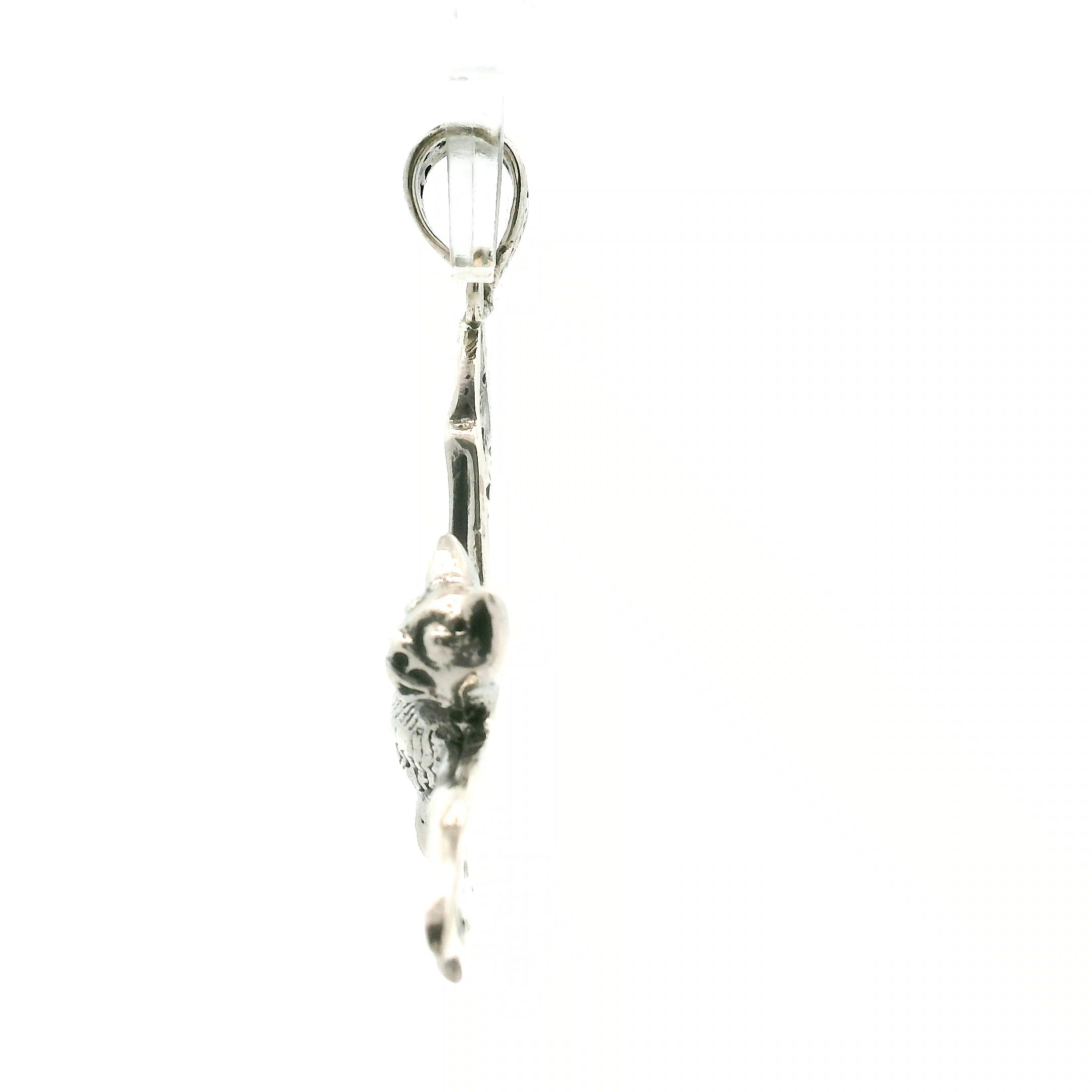 Gothic Bat Pendant in .925 Silver Good Fortune and Rebirth