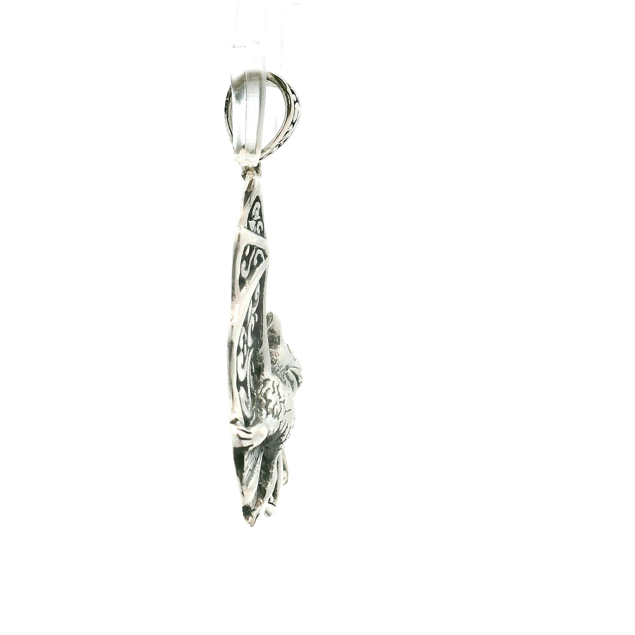 Gothic Bat Pendant in .925 Silver Good Fortune and Rebirth