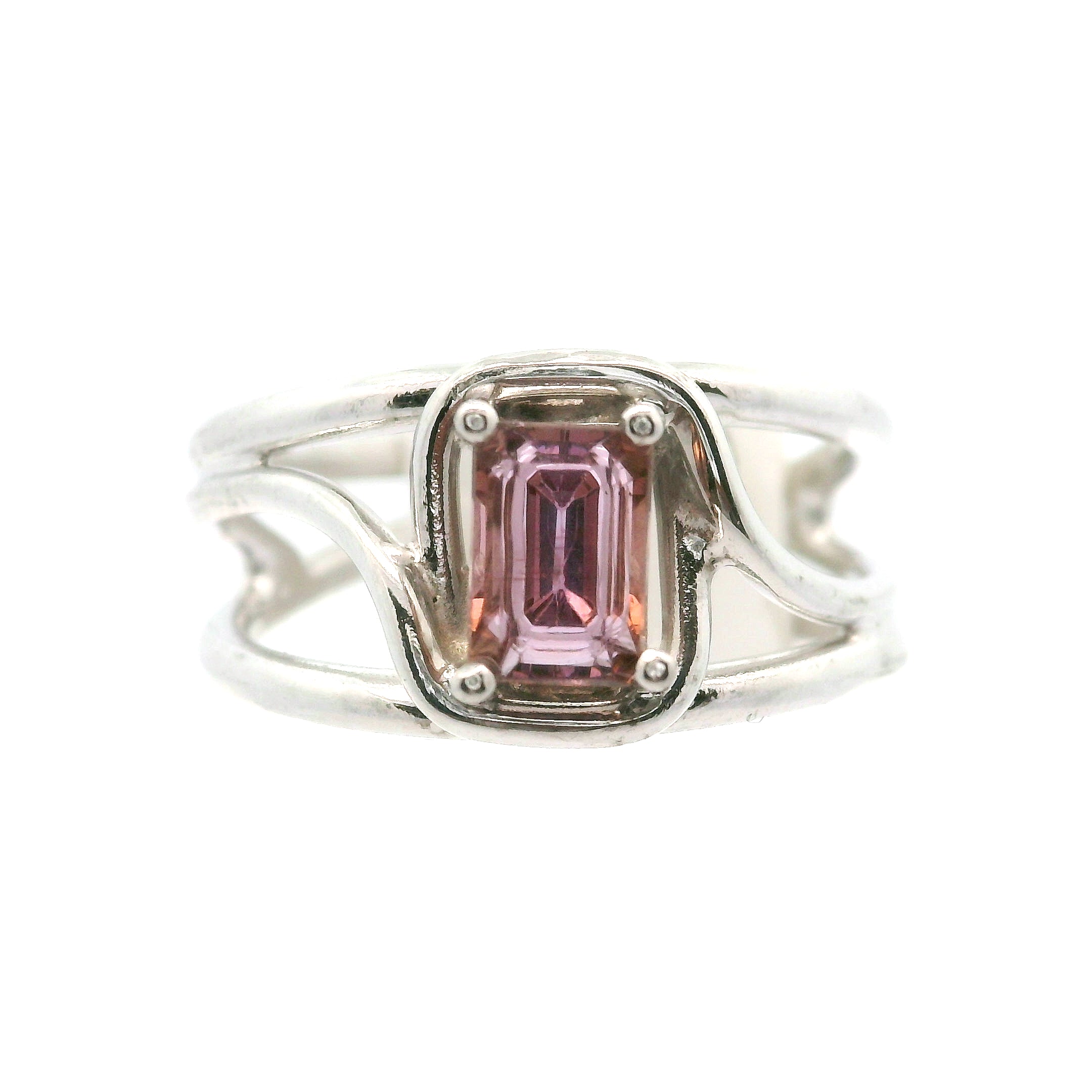 Pink Tanzanite Midi Ring .925 Silver  for Harmony and Elevating your Consciousness