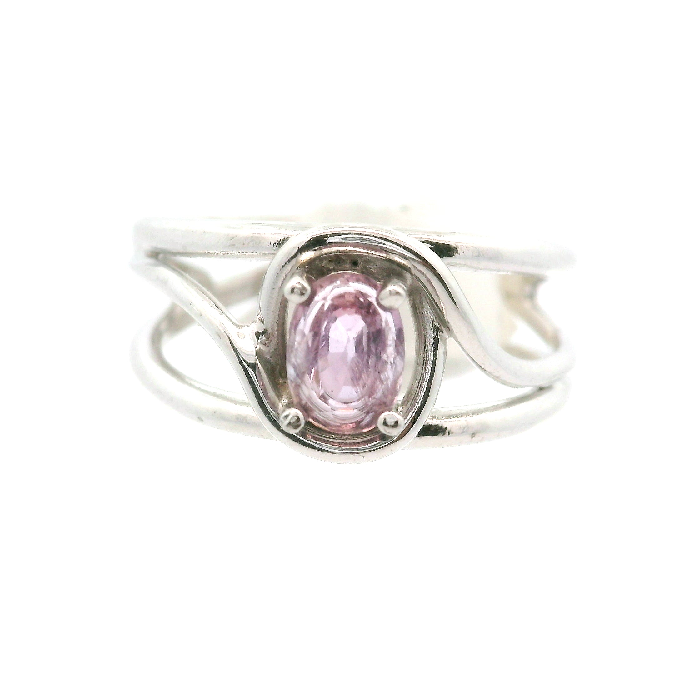 Pink Tanzanite Midi Ring .925 Silver  for Harmony and Elevating your Consciousness