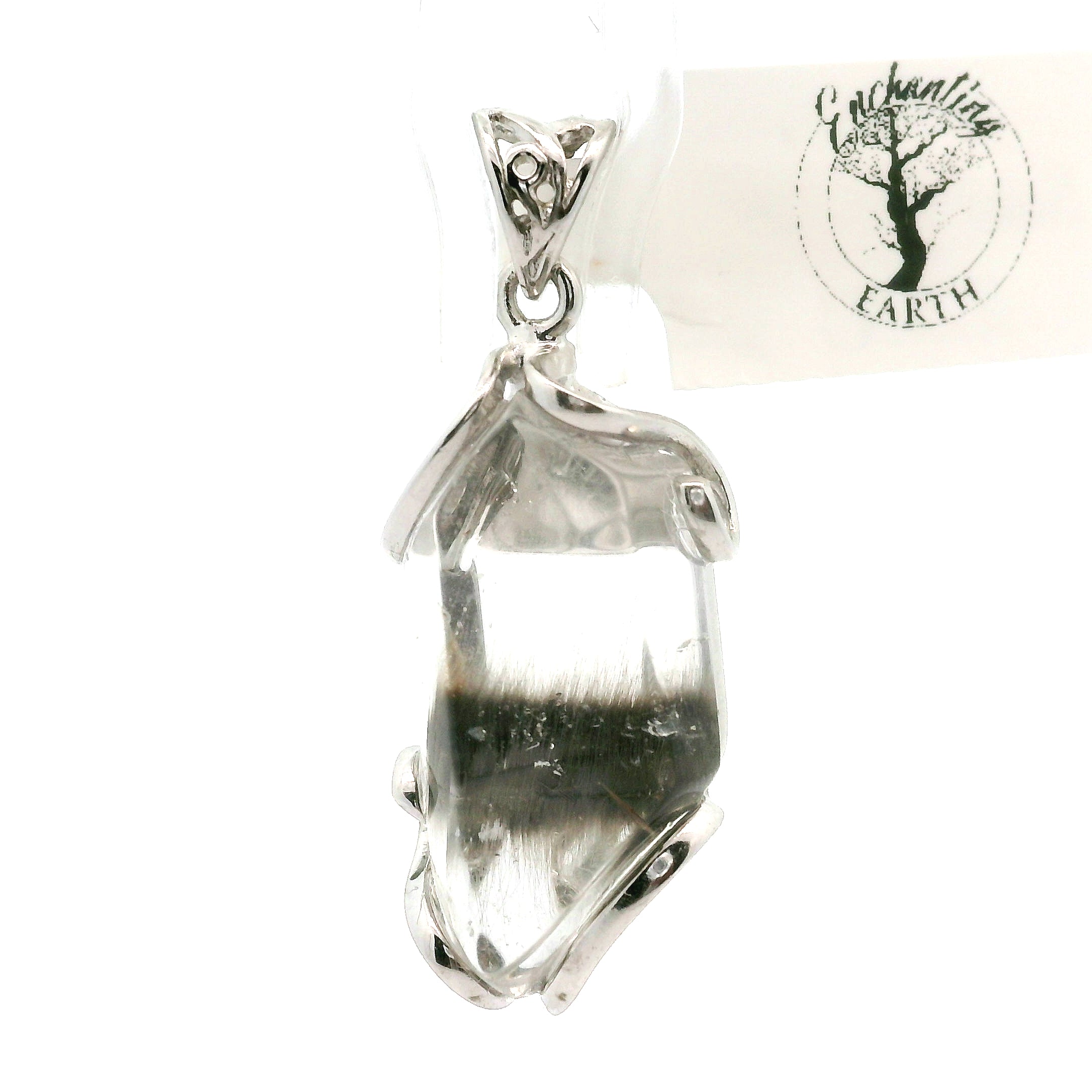 Silver Rutile in Quartz Freeform Pendant 925 Silver for Manifestation, Life Force Energy and Renewal