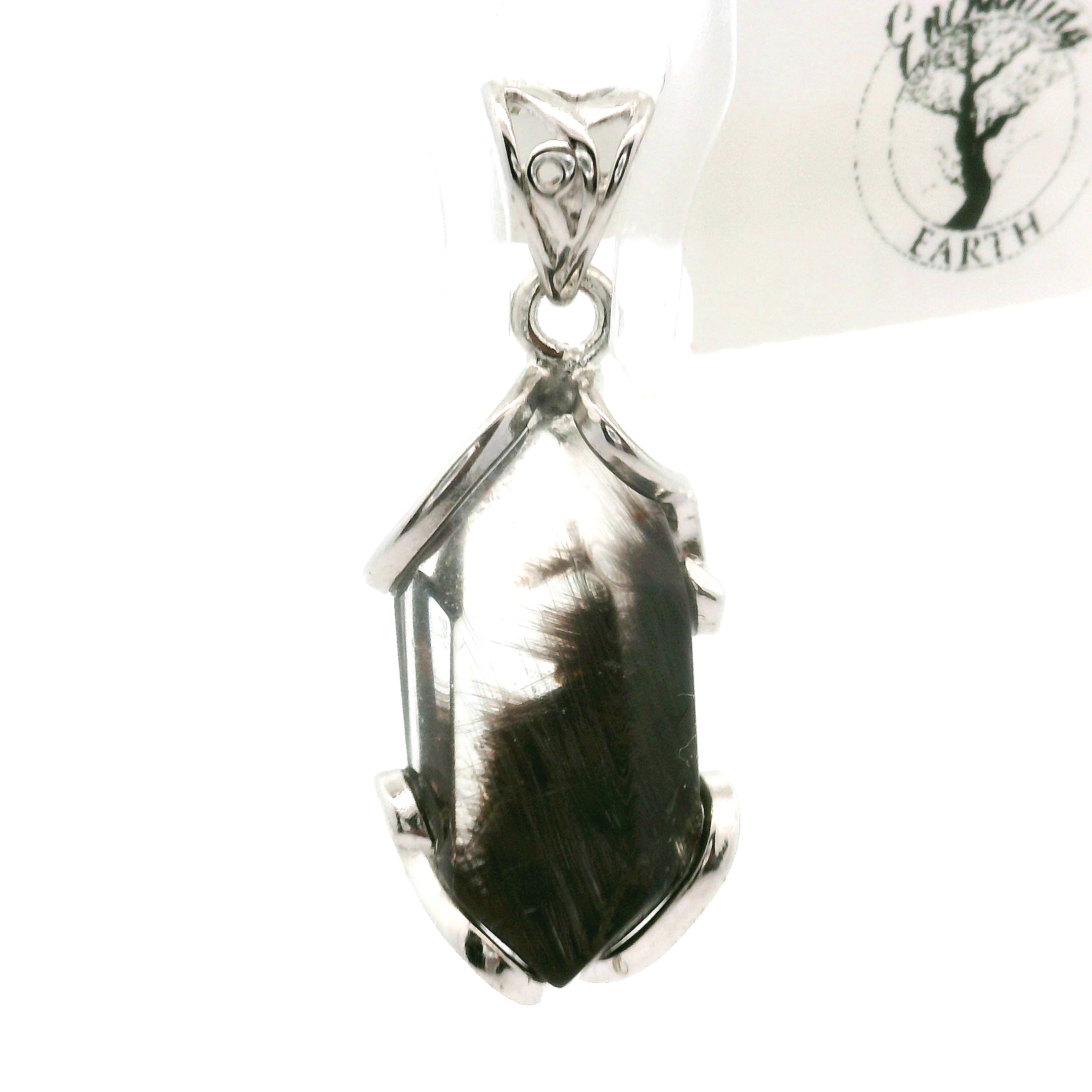 Silver Rutile in Quartz Freeform Pendant 925 Silver for Manifestation, Life Force Energy and Renewal