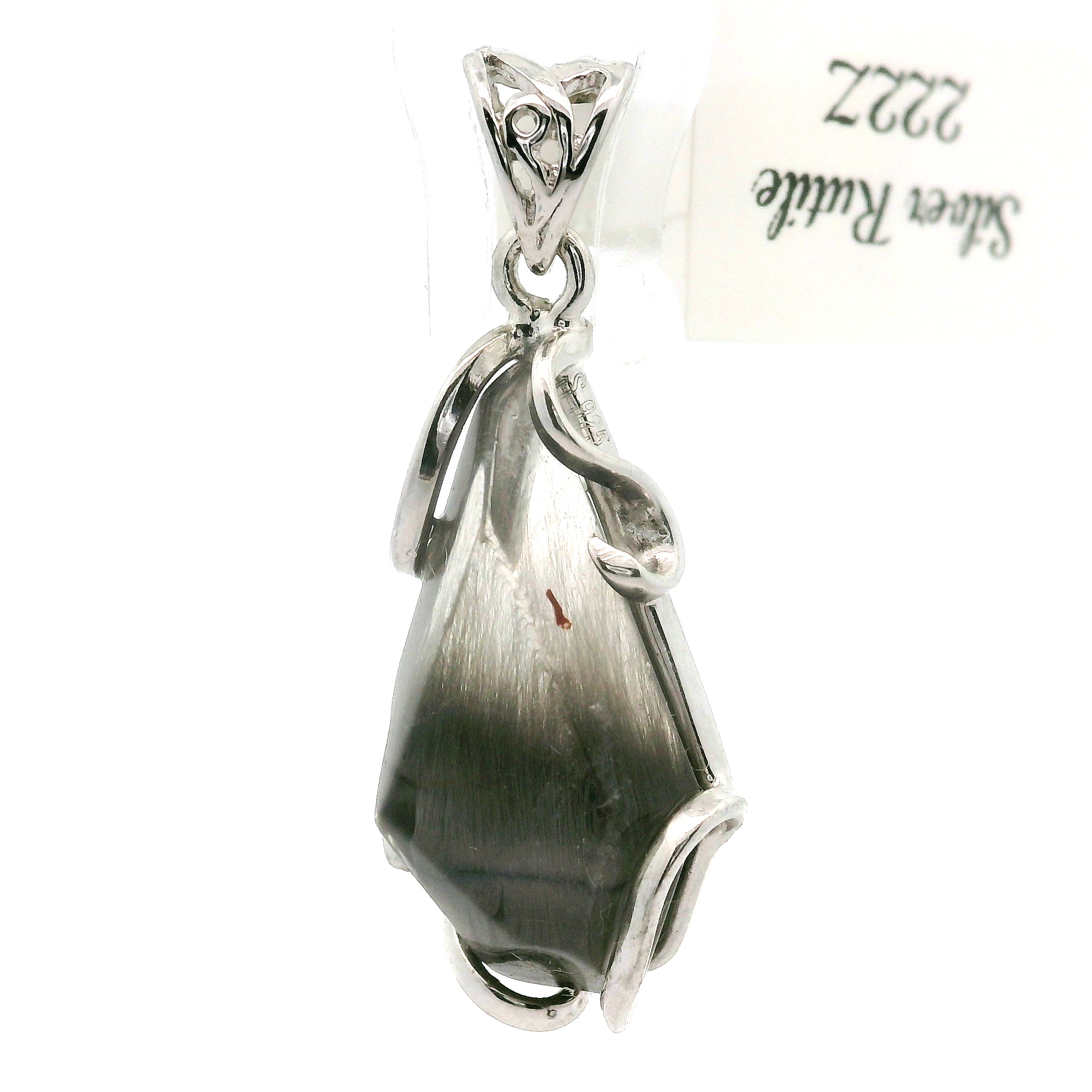 Silver Rutile in Quartz Freeform Pendant 925 Silver for Manifestation, Life Force Energy and Renewal
