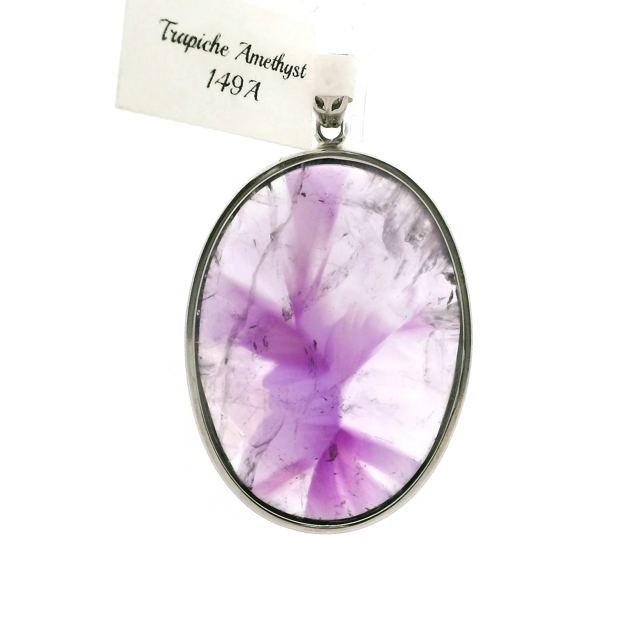 Trapiche Amethyst Pendant .925 Silver for Spiritual Growth and Clarity