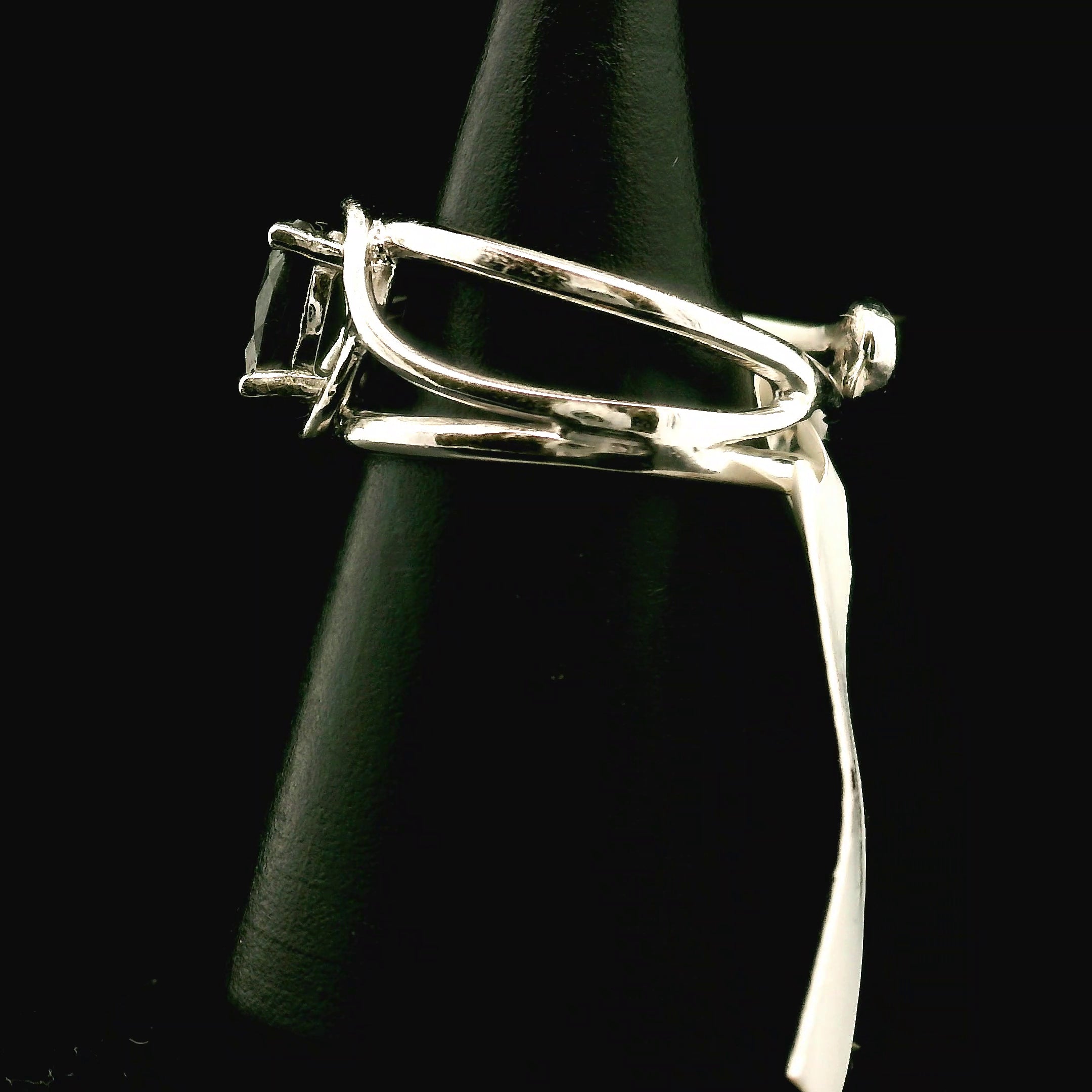 Zebra Agate Faceted Midi Ring 925 Silver for Balance, Clearing Blockages and Releasing Negativity