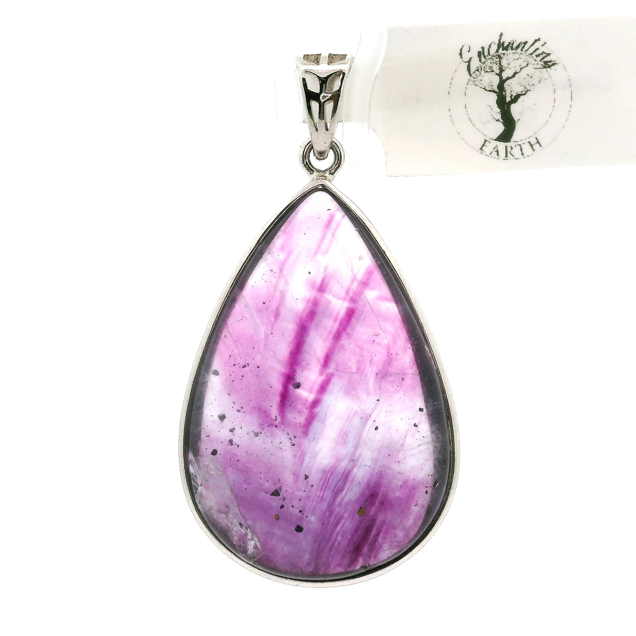 Trapiche Amethyst Pendant .925 Silver for Spiritual Growth and Clarity